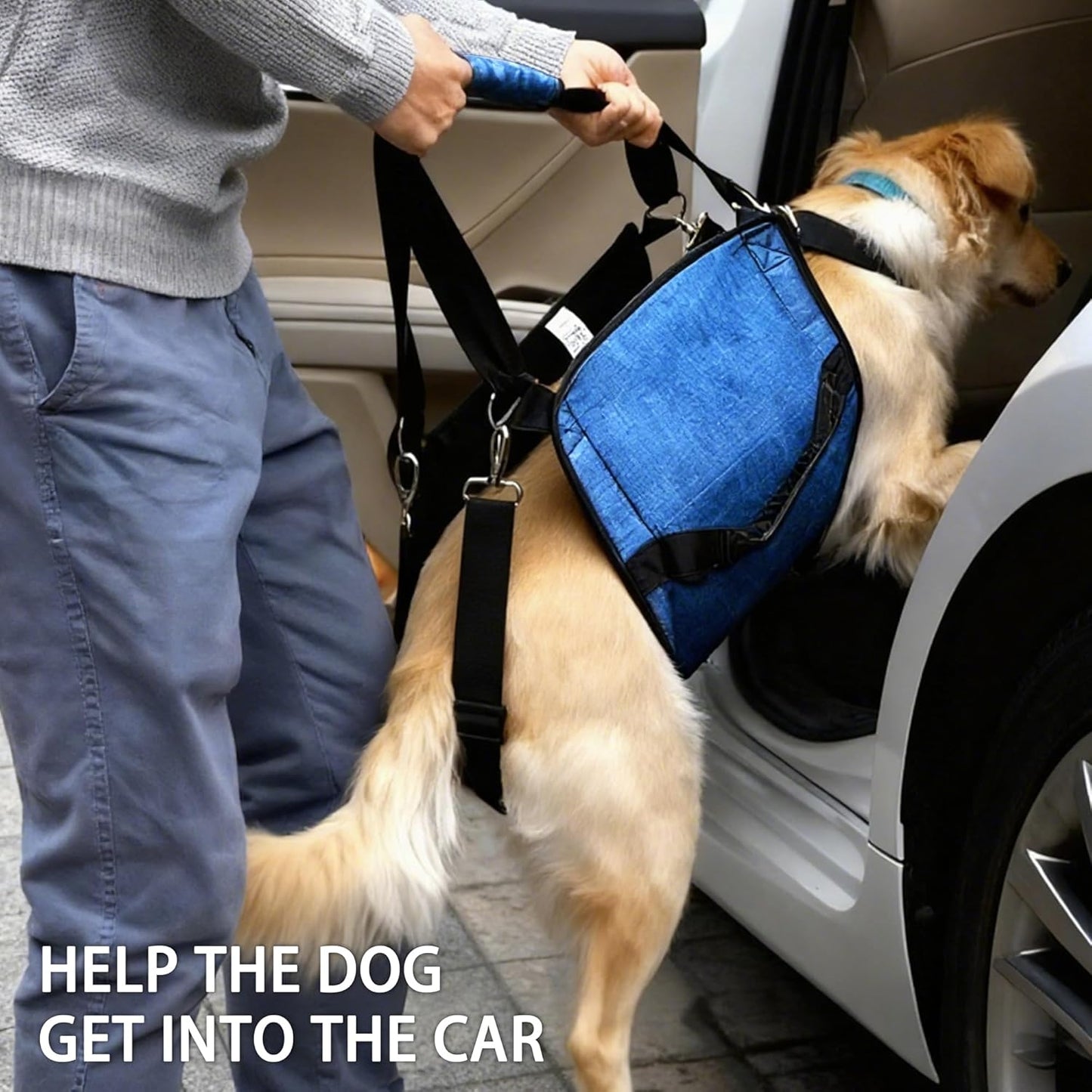 Adjustable Dog Lift Harness, Dog Carry Sling Provides Rear Leg Support for Arthritis and After ACL Surgery Dogs,Suitable for Medium to Large Dogs,XXL