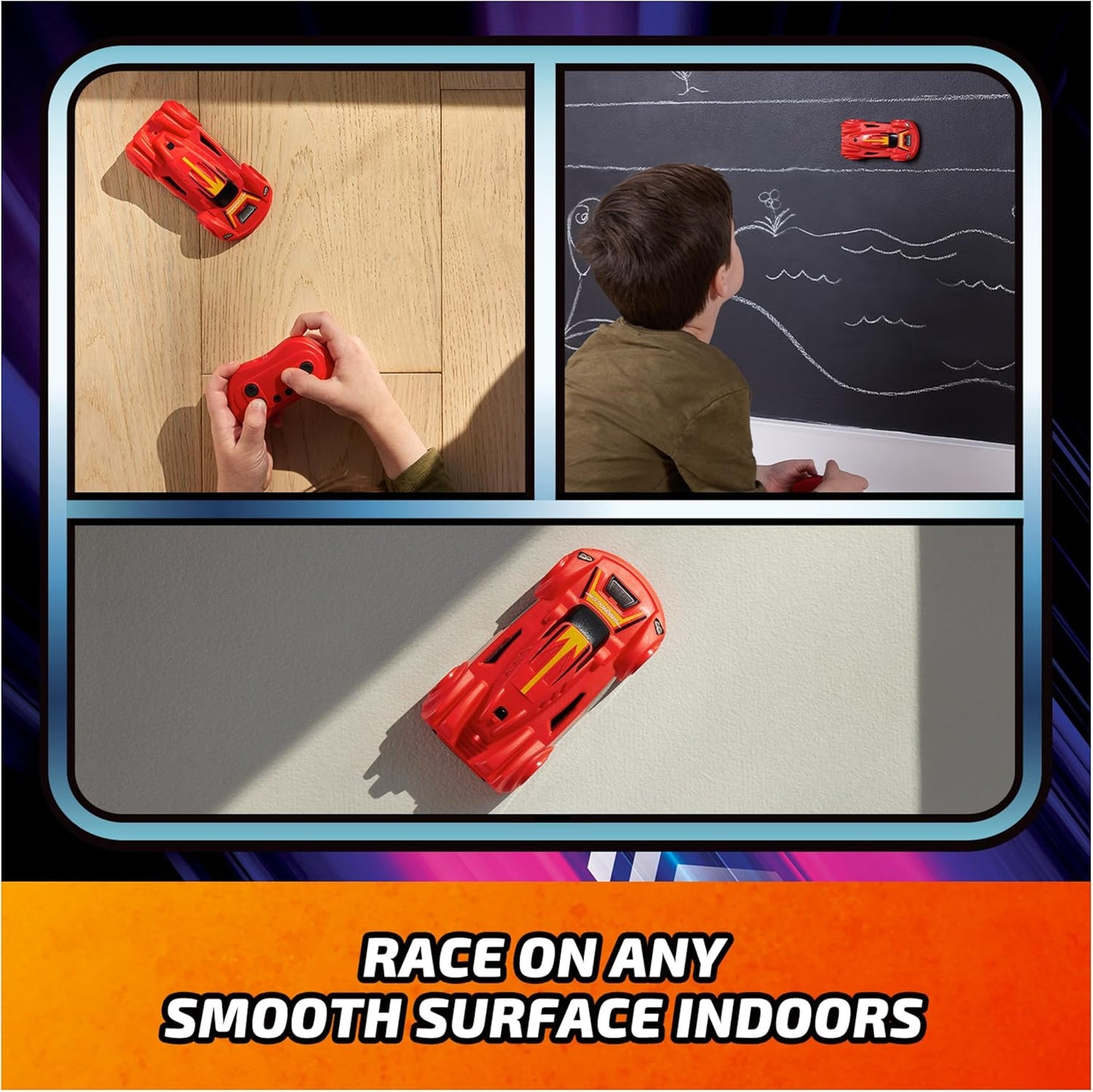 Air Hogs, Zero Gravity Sprint RC Car Wall Climber, Red USB Micro B Rechargeable Indoor Wall Racer, Over 5-Inches Long, Toys for Kids Ages 4 and up