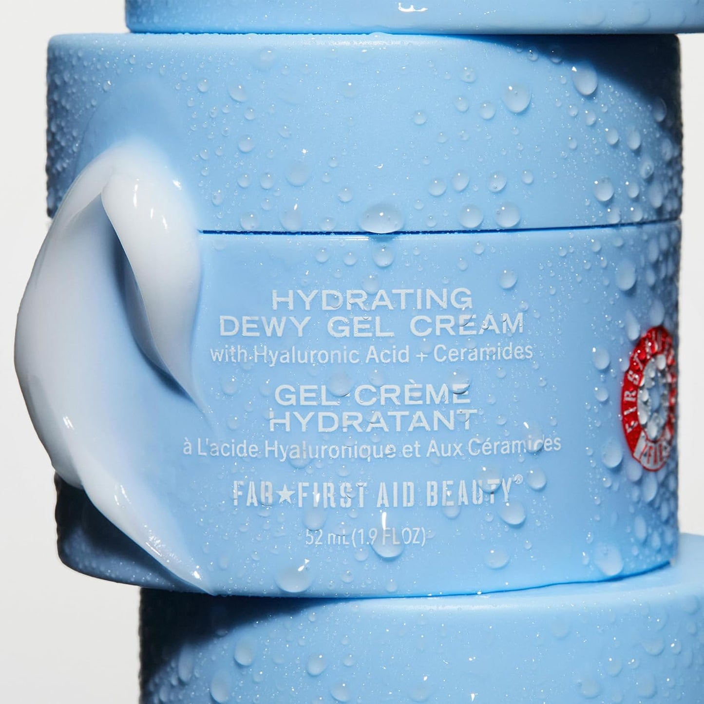 First Aid Beauty - Hydrating Dewy Gel Cream, Lightweight Oil-Free Facial Moisturizer with Hyaluronic Acid and Ceramides, Helps Reduce Excess Oil Build Up & Improve Skins Hydration, 1.9 FL oz
