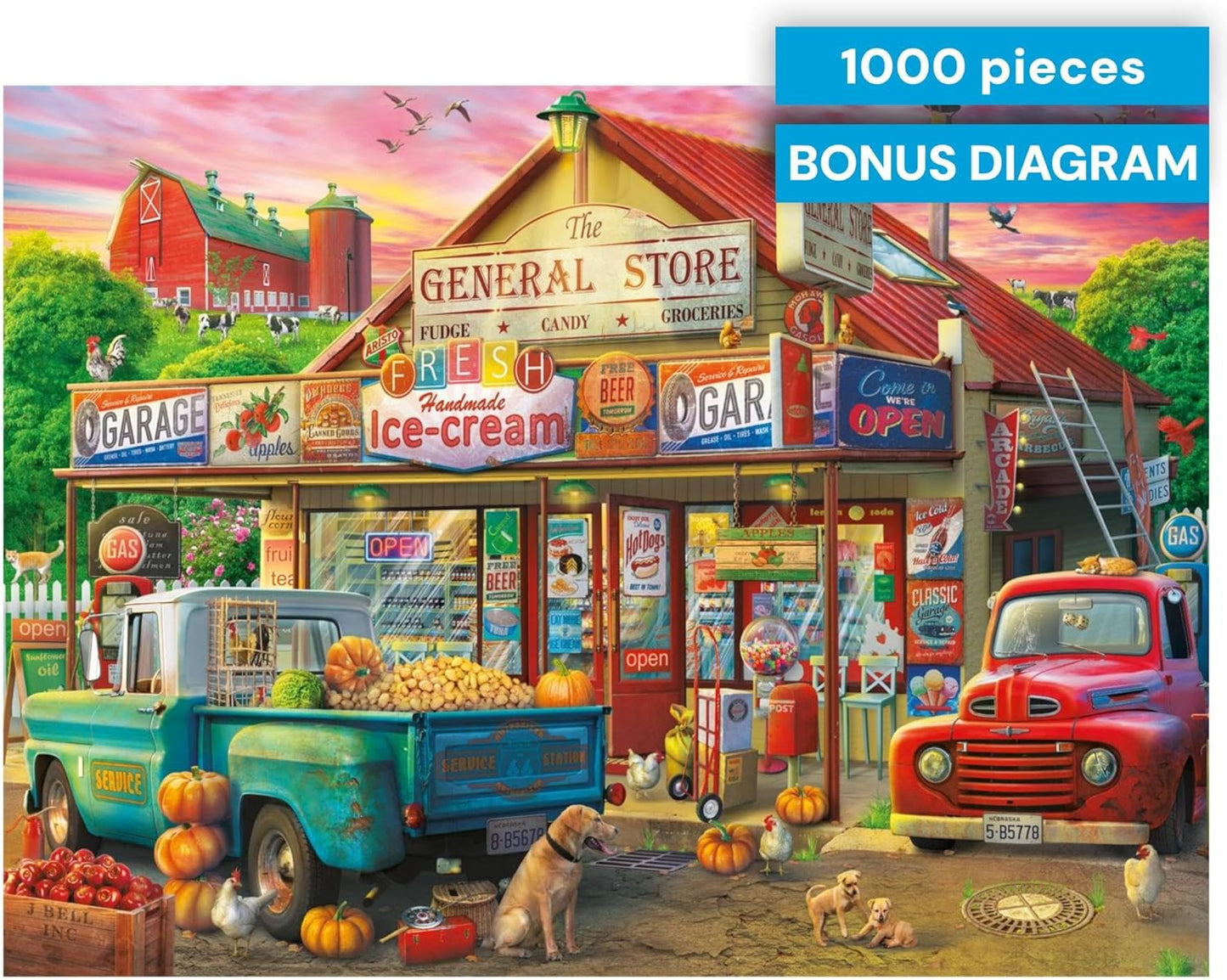 Buffalo Games - Country Store - Eduard - 1000 Piece Fall Jigsaw Puzzle for Adults - Challenging Autumn Puzzle Perfect for Game Nights - Country Life Collection - Finished Size is 26.75 x 19.75