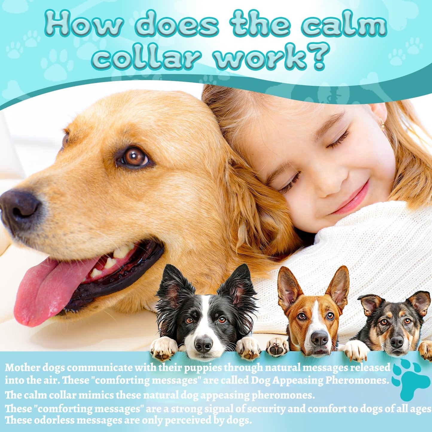 Calming Collars for Dogs, 4 Packs Dog Calming Collar Contains Long Lasting Pheromone for 60 Days, Separation/Stress/Anxiety Relief for Dogs, Adjustable for Small Medium Large Dog (Grey)