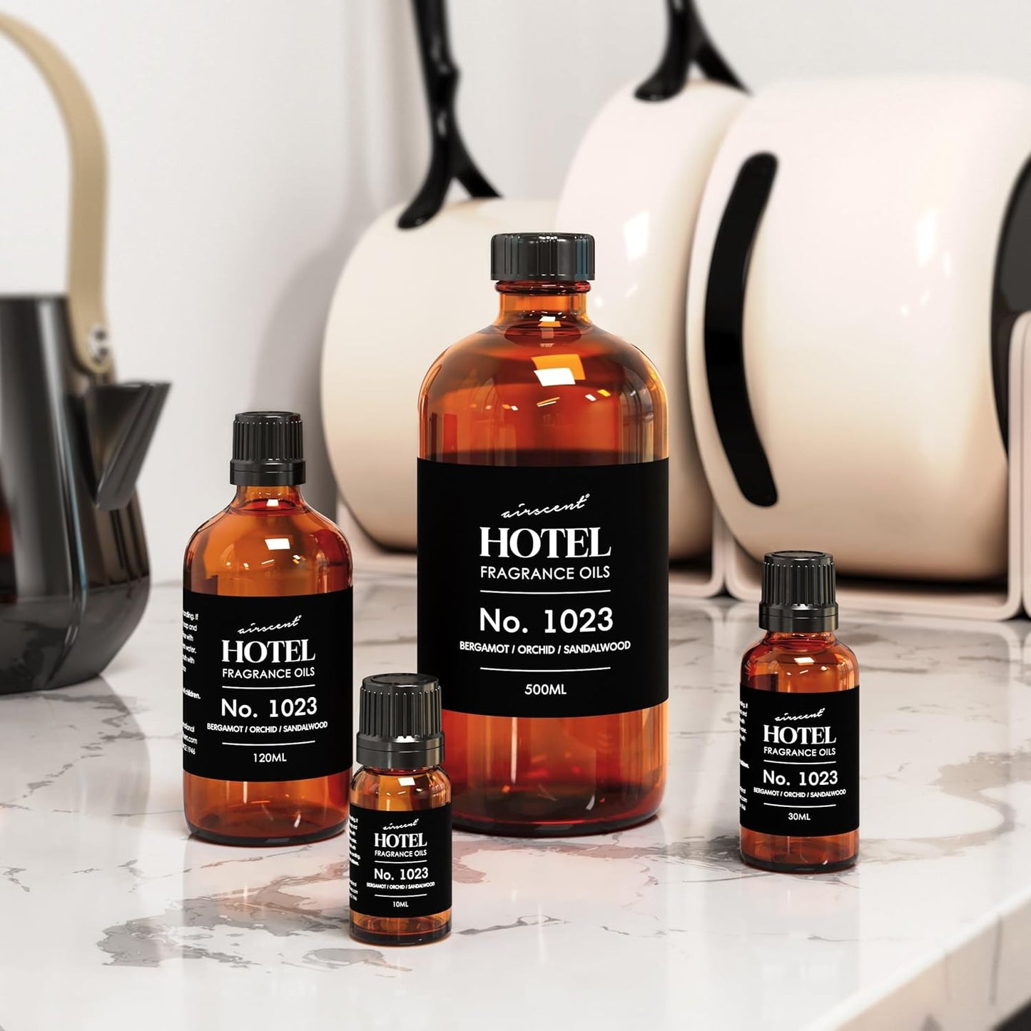 AirScent Hotel Diffuser Oil No. 1023 Inspired by The Baccarat Hotel Scent - Love Affair Fragrance Oil for Ultrasonic and Waterless Diffusers and Crafting - 10 mL, 0.34 fl oz Glass Bottle with Dropper