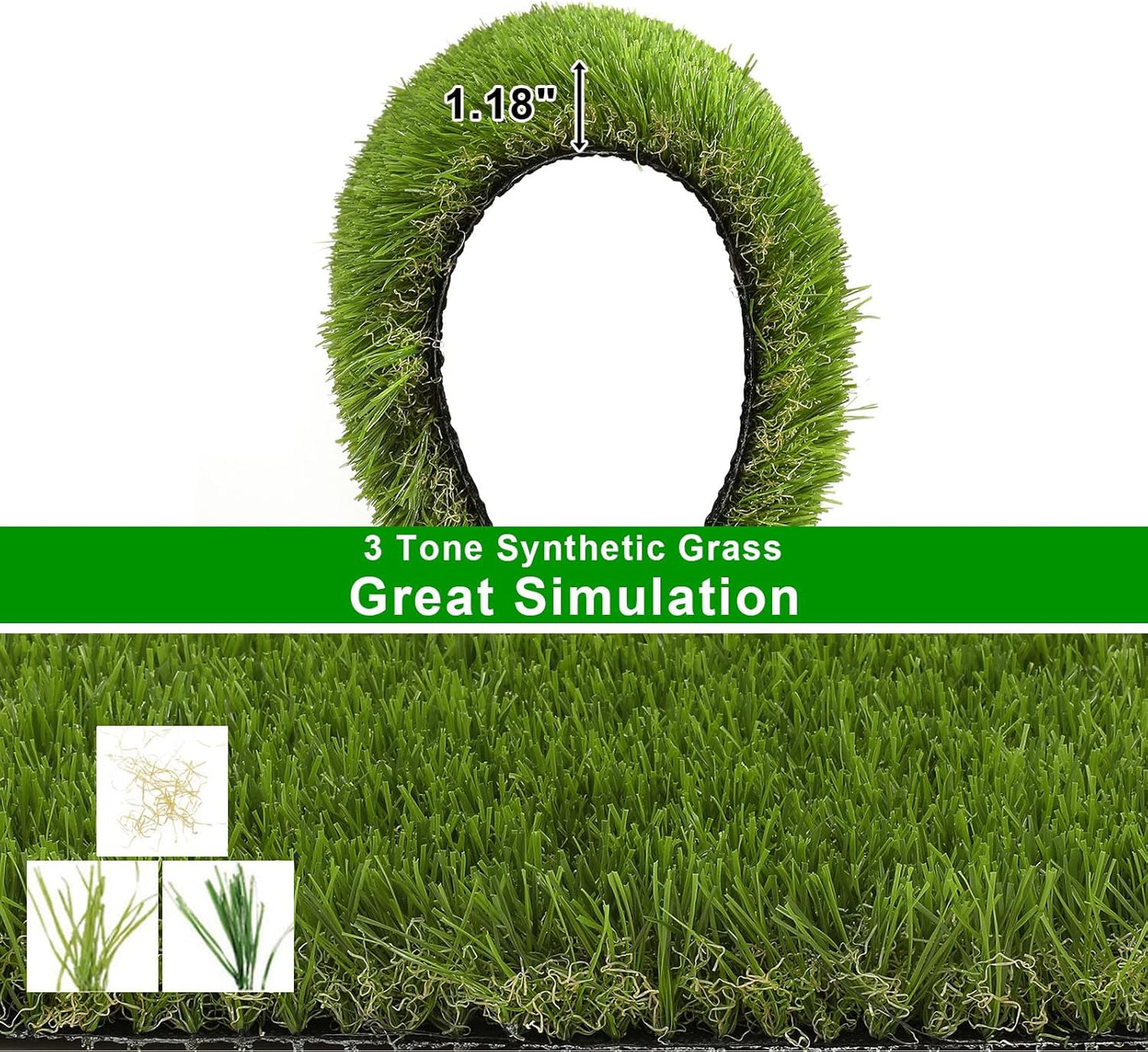 SHACOS Artificial Grass Pad for Dogs 20x25 inches Dog Pee Grass Potty Training Pads for Puppies Replacement Turf Reusable Dog Training Mat with Drainage Holes Outdoor Rug Patio Lawn Decoration