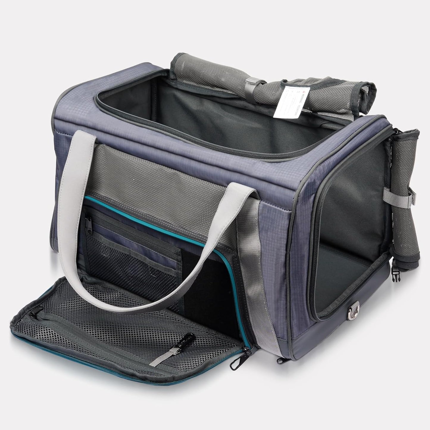 OutdoorBengal Zeppelin™ Airline-Approved Large Cat Carrier Soft – TSA-Approved Pet Carriers with Top Opening for Plane and Car Travel – Kittens or Small Dog Carrier (Black)
