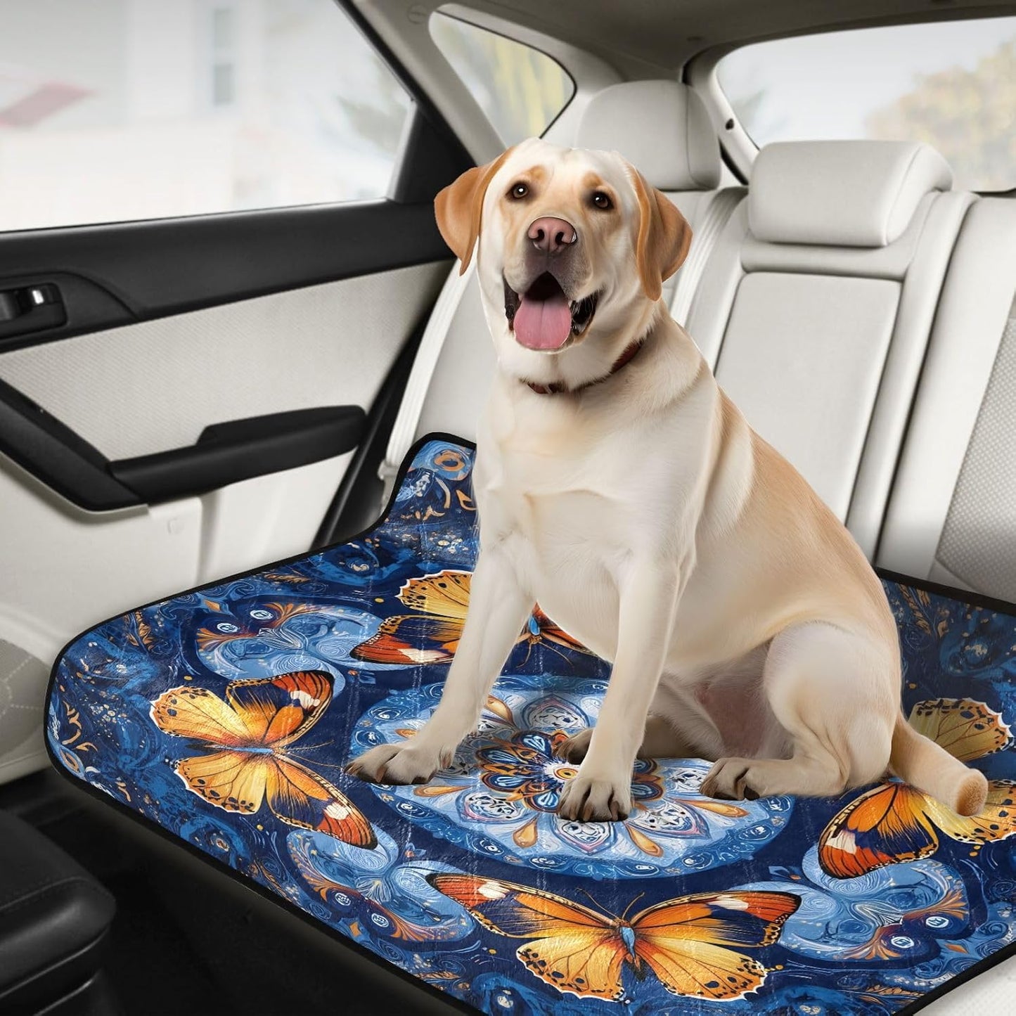 Washable Pee Pads for Pets Yellow Butterfly Blue Mandala Reusable Cats and Dogs Mats