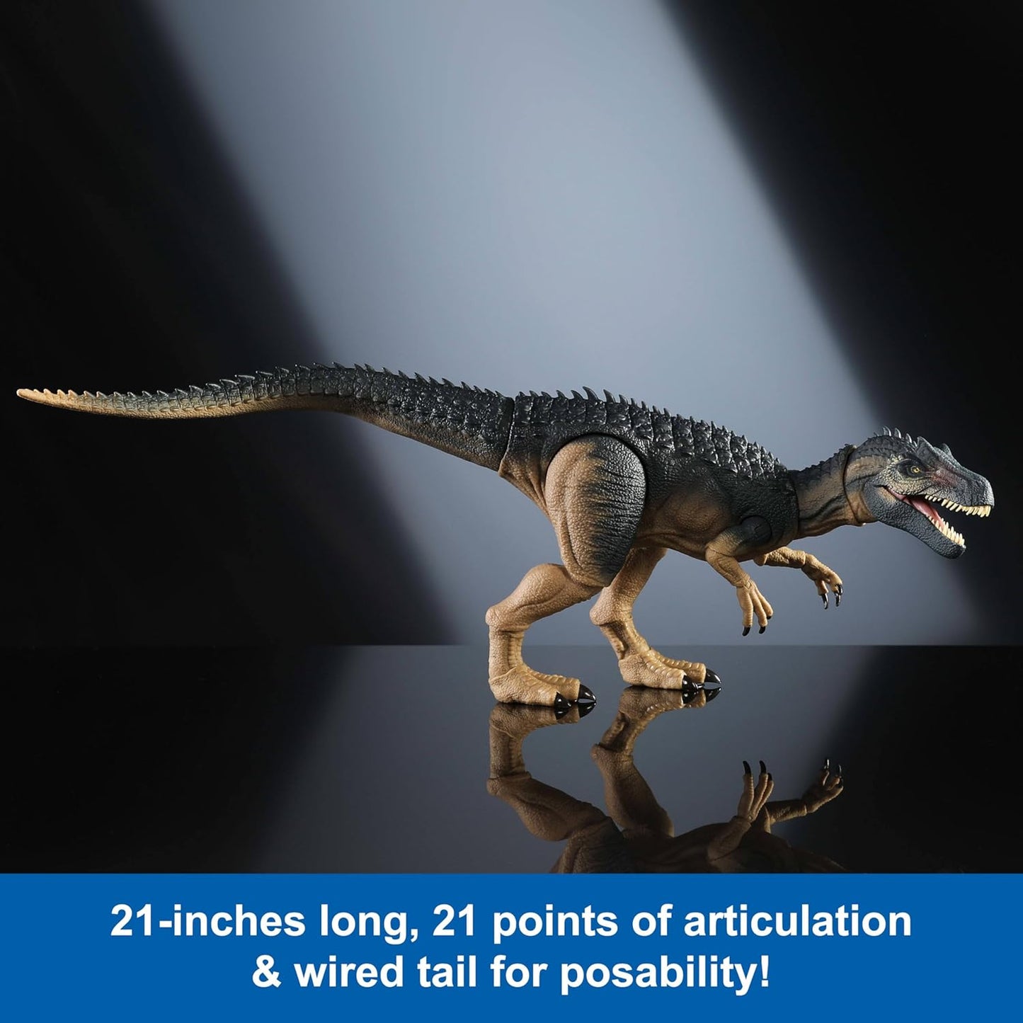 Mattel Jurassic World Hammond Collection Allosaurus Dinosaur Action Figure, Premium Movie Design, Glass Eyes & Wired Tail, 19 Points of Articulation (Amazon Exclusive)