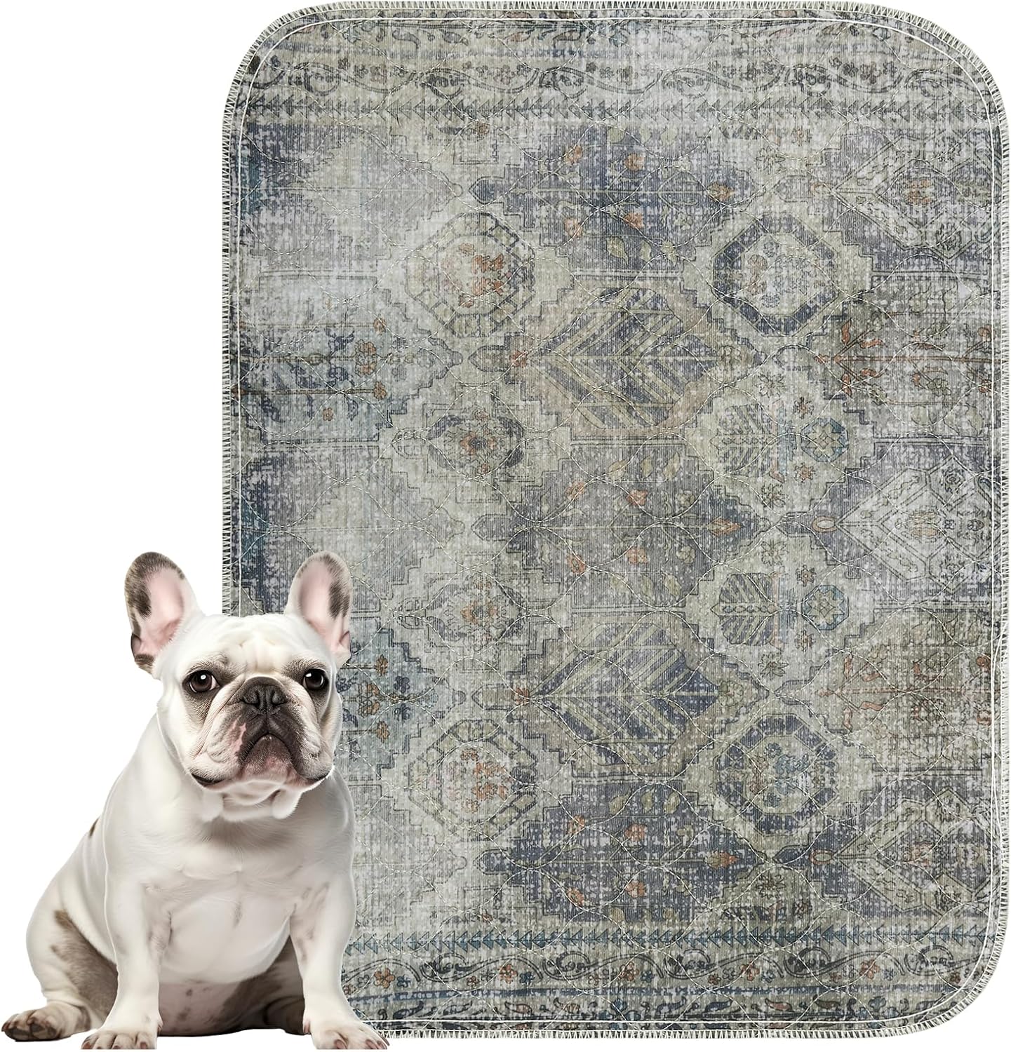 Mihachi Washable Pee Pads for Dogs, 2 Pack Super Absorbent Waterproof and Leak-Proof Reusable Puppy Potty Training Pads, Non-Slip Whelping Pee Pads Pet Mats for Floor,Playpen,Crate,Couch,Sage 24"x36"