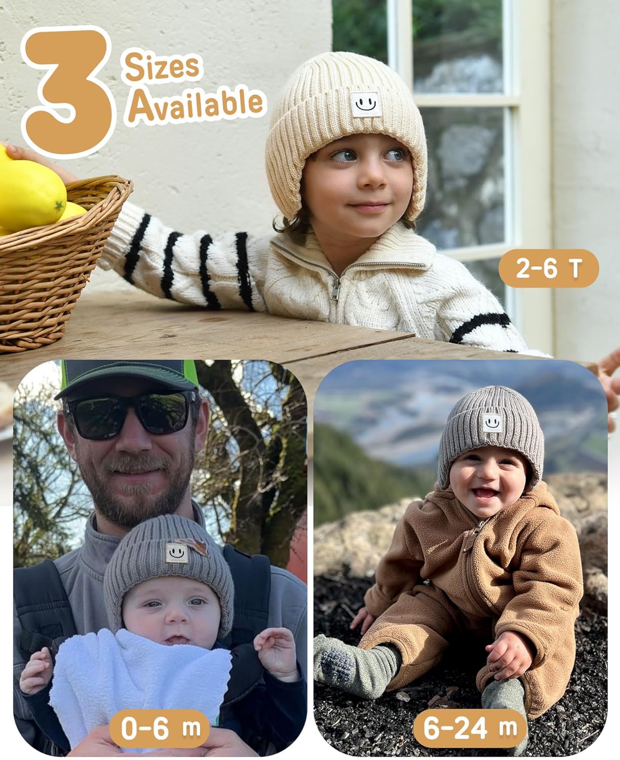 FURTALK Baby Beanie Toddler Winter Warm Hat Infant Soft Fleece Lined with Earflap Cute Knit Kids Caps