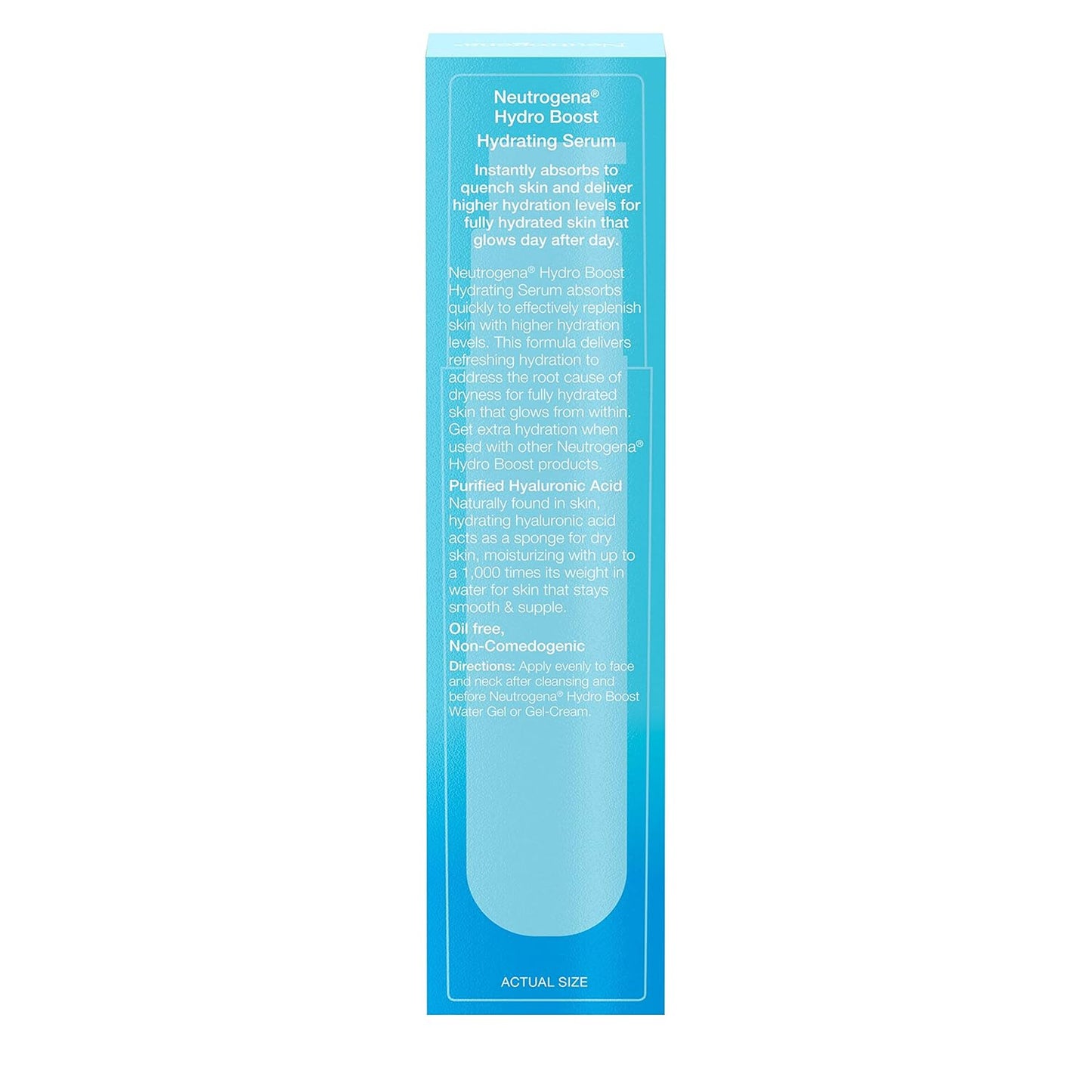 Neutrogena Hydro Boost Hydrating Hyaluronic Acid Serum, Oil-Free and Non-Comedogenic Face Serum Formula for Glowing Complexion, Oil-Free & Non-Comedogenic, 1 fl. oz