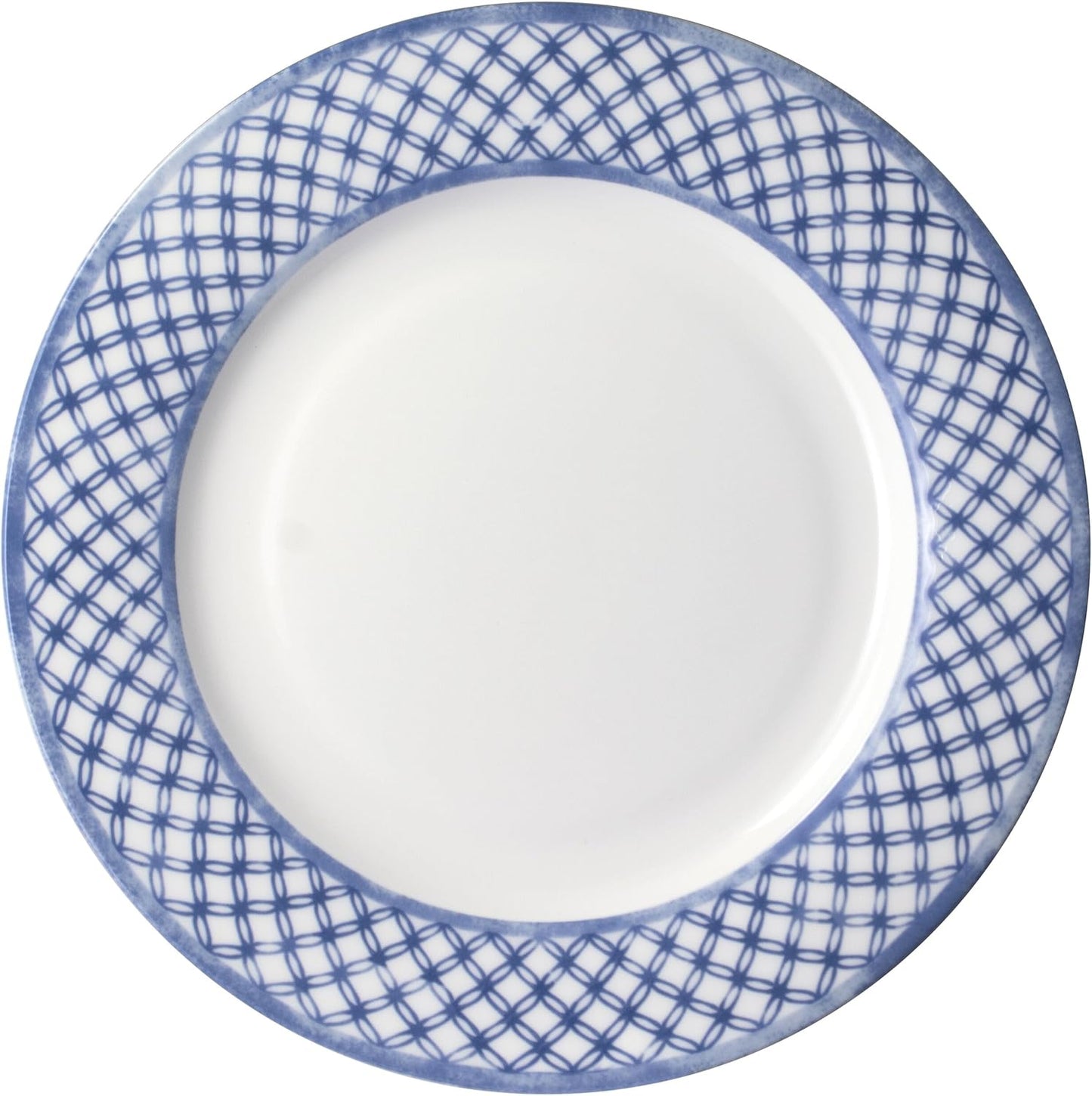 Mikasa Kiley Bone China Lightweight Chip Resistant 16 Piece Dinnerware Set, Service for 4,Blue and White