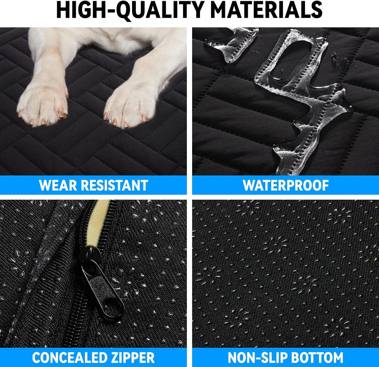 Dog Mat for Back Seat Extender for Dogs,Dog Bed for Car,Pet Cover for Hammock for Car,Hard Bottom Car Seat Cover for Dogs (Black, for car)