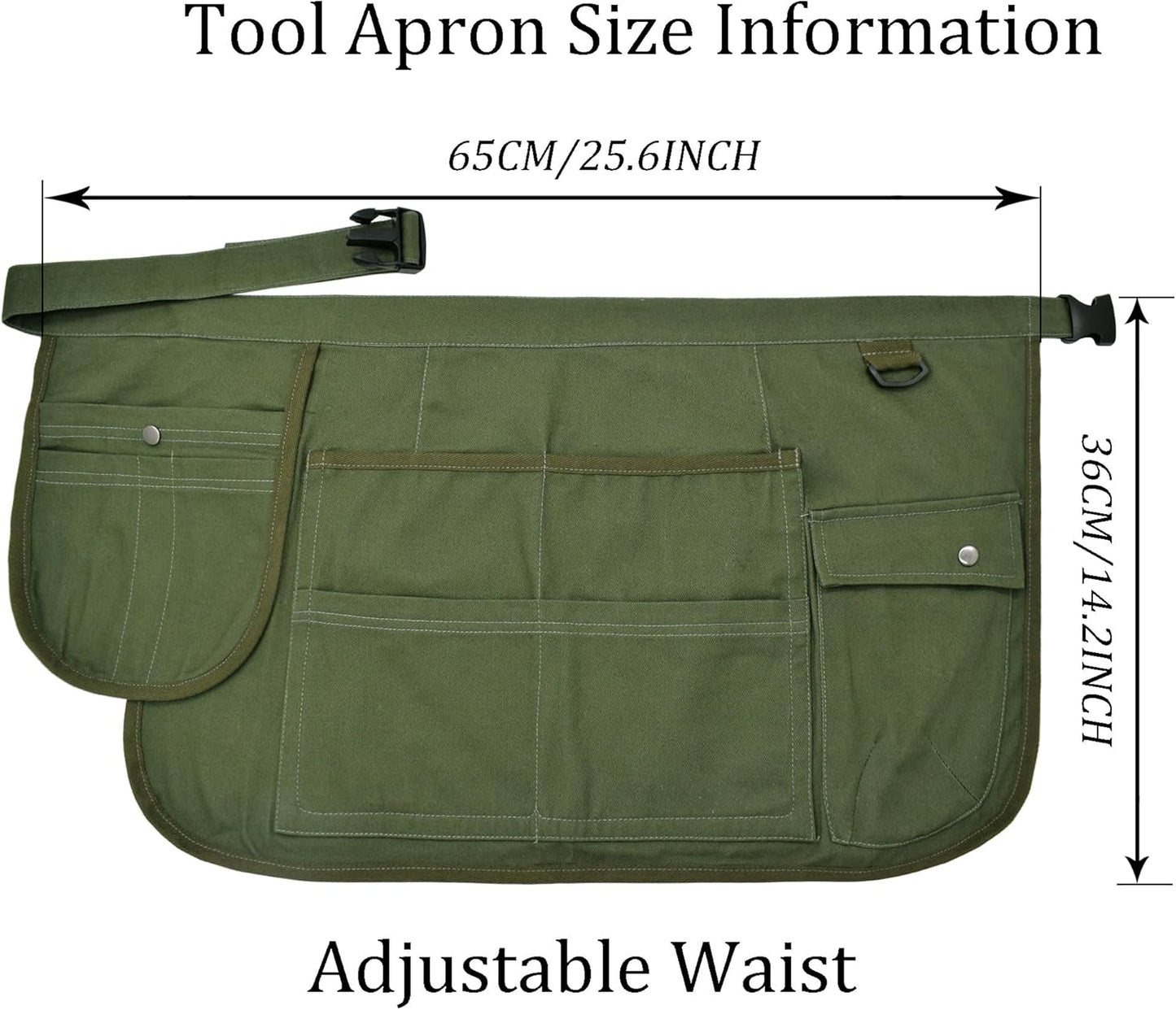 Nanxson Tool Apron Half Canvas Apron With Muti-Pockets for Home Garden Painting Crafting Woodworking CFG003