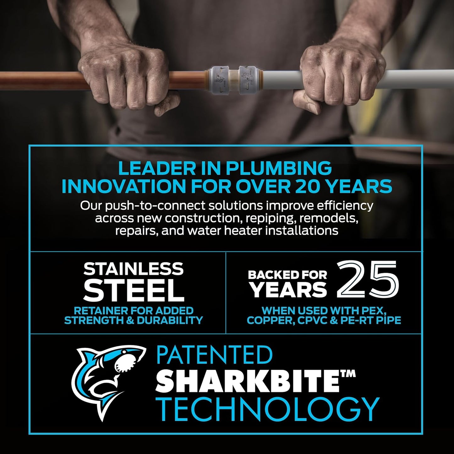 SharkBite Max 1/2 x 3/8 Inch Compression Straight Stop Valve, Quarter Turn, Push to Connect Brass Plumbing Fitting, PEX Pipe, Copper, CPVC, PE-RT, HDPE, UR23037
