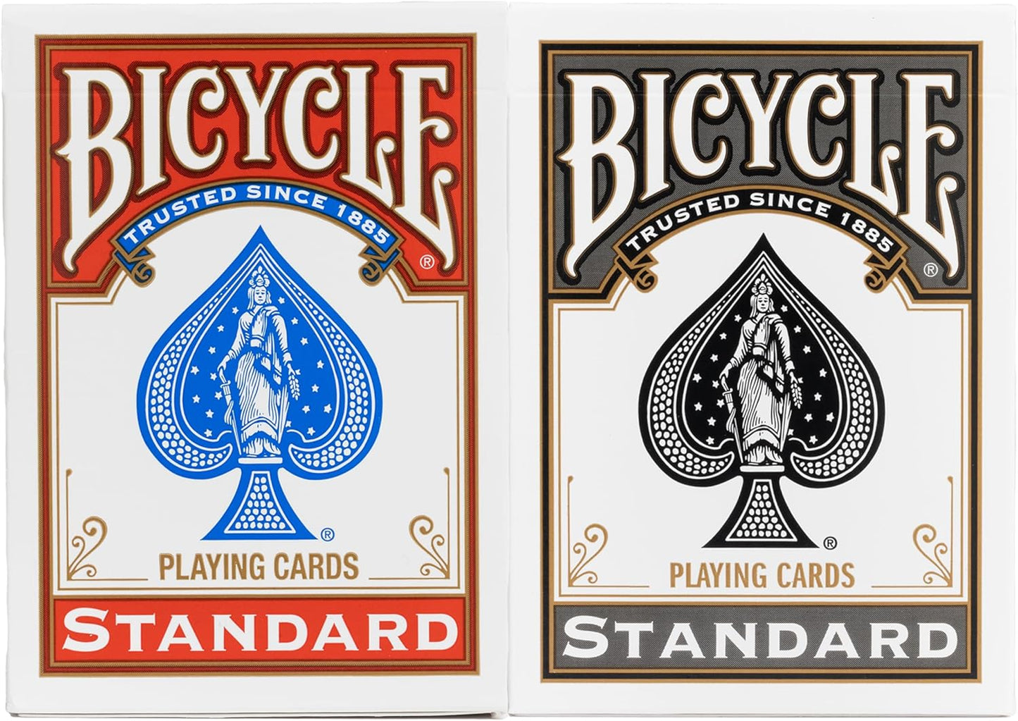 Bicycle Rider Back Playing Cards, Standard Index, Red & Black Decks of Cards, Premium Poker Cards for Blackjack, Casino Games & Family Game Night, 2 Count (Pack of 1)