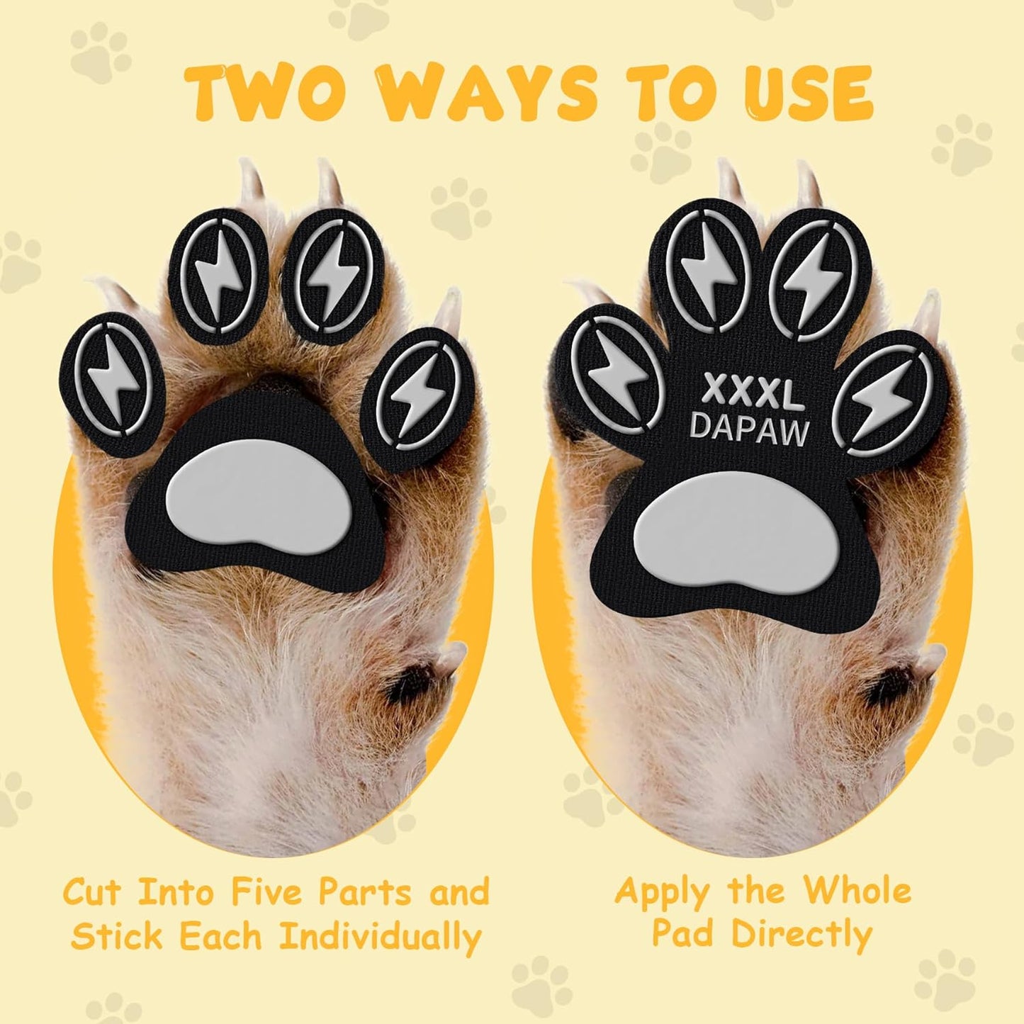 Dapaw Anti-Slip Dog Paw Pads, Paw Grip for Senior Dog on Hardwood & Tile Floors, Protector Pads for Hot Pavement, Paw Stickers for Dogs Feet with Strong Traction (5 Sets, 20 Pcs) XXL