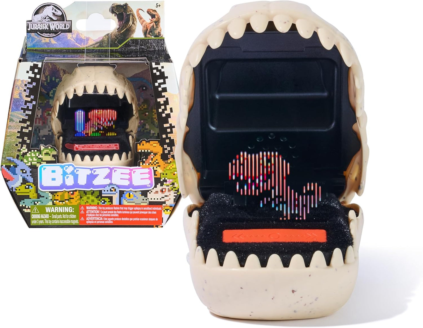 BITZEE, Jurassic World Interactive Dinosaur Toy with 25 Dinosaurs Inside, Great for Easter Gifts, Digital Pet Reacts to Touch, Pods Connect & Interact