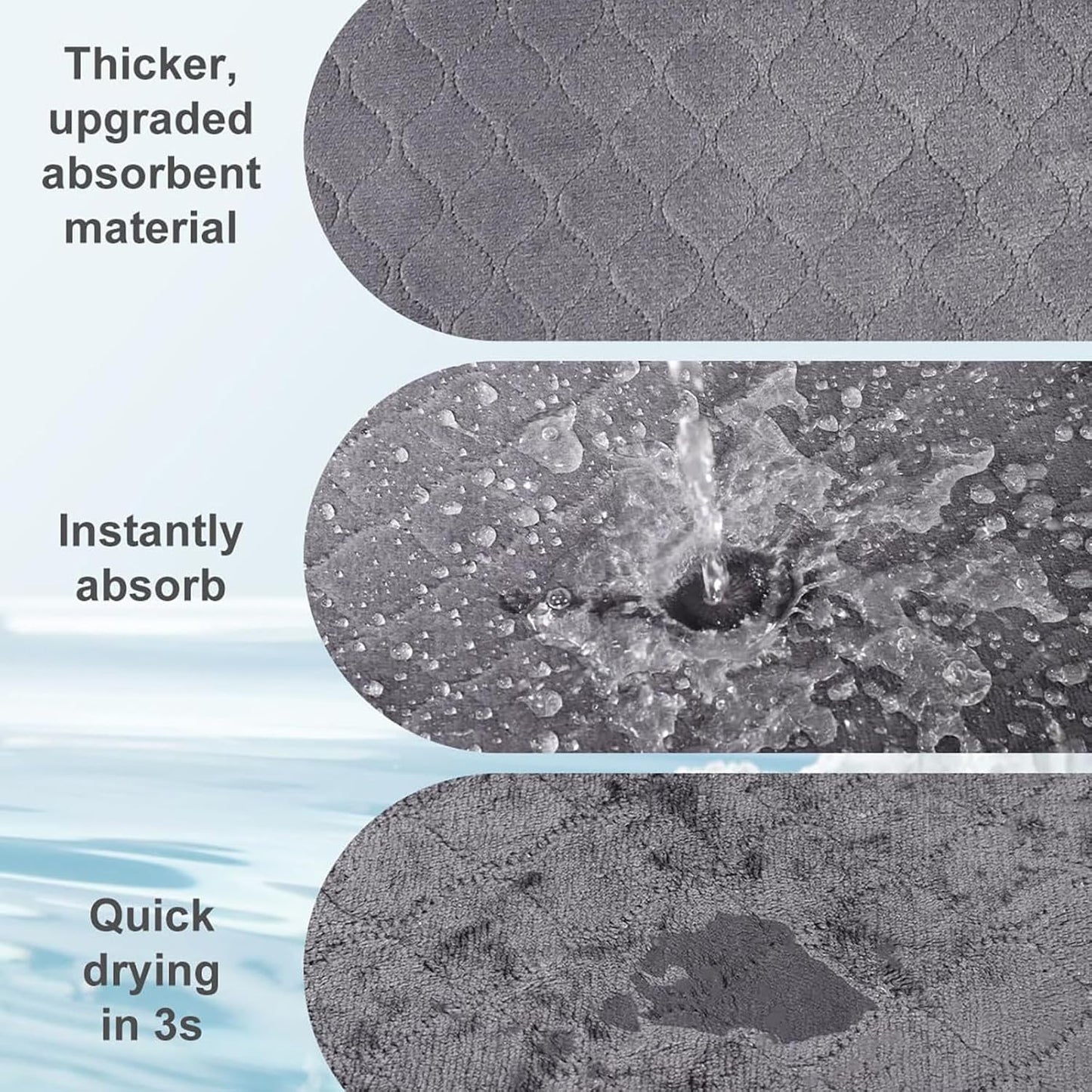 Generic 2PCS Repeatable Cleaning Dog Urine Pad 24x18 Inches Super Absorbent Leak Proof Urine Pad Environmentally Friendly and Durable Pet Training Pad Gray Diaper Indoor/cage