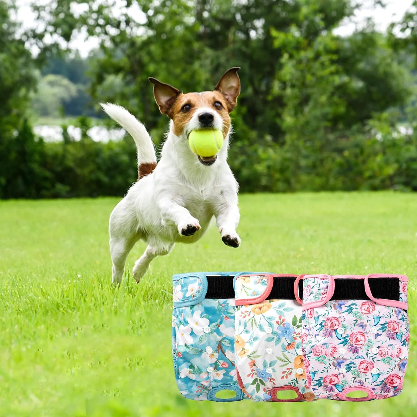 3Pack Reusable Dog Diapers Female,Washable Diaper for Doggie,Highly Absorbent Dog Diaper,Adjustable Leakproof Puppy Girl Dog Diapers for Heat,Incontinence,Period Doggy Nappies S