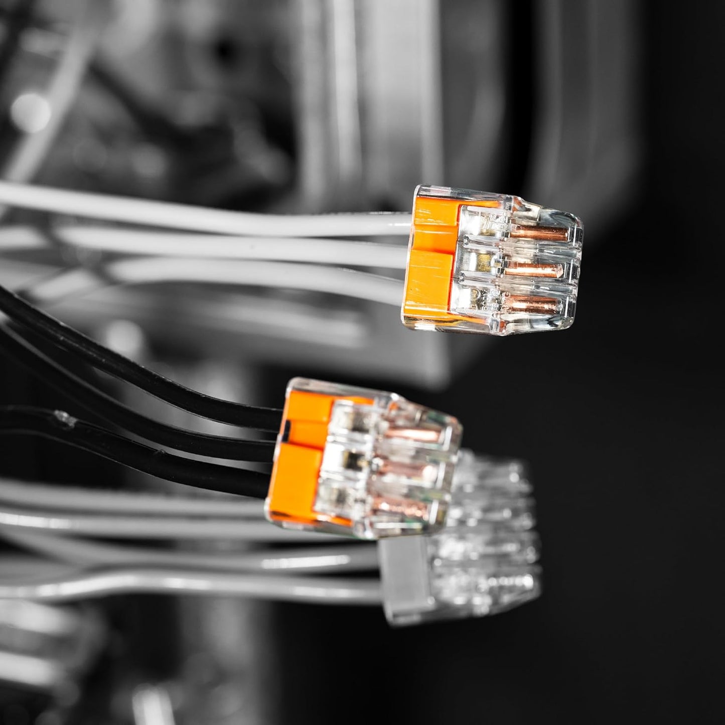 Ideal Electrical in-Sure Push-in Wire Connector, 3-Port (30-1033P), Bag of 100—Color Coded No-Twist Connectors for Solid and Stranded Wires