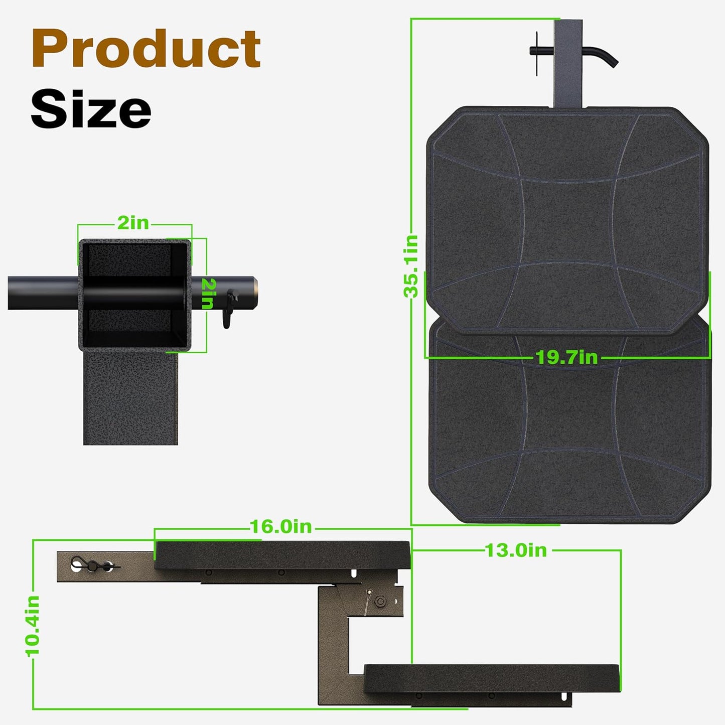 YS03 Two-Stage Foldable Pet Step Hitch Step |Compatible with 2" Hitch Receiver | Helps Dogs Get in & Out of Car Van SUV| Size 20 x‎16 inch.
