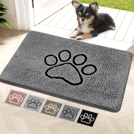 Bcoimo Super Absorbent Dog Door Mat, 30"*20" Anti Slip Mat for Muddy Paws, Pet Rugs for Dirty Paws Washable That Absorbs Moisture and Dirt, for Dog Cage and Pet Resting Carpet