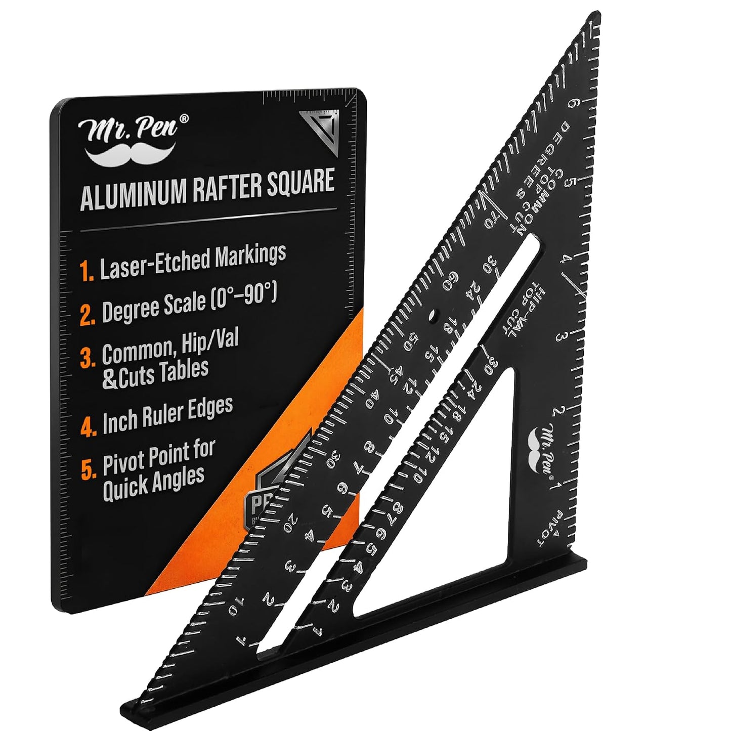 Mr. Pen- Metal Square Ruler, 7 Inch, Aluminum Rafter Square, Carpenters Square Tool, Carpentry Squares,