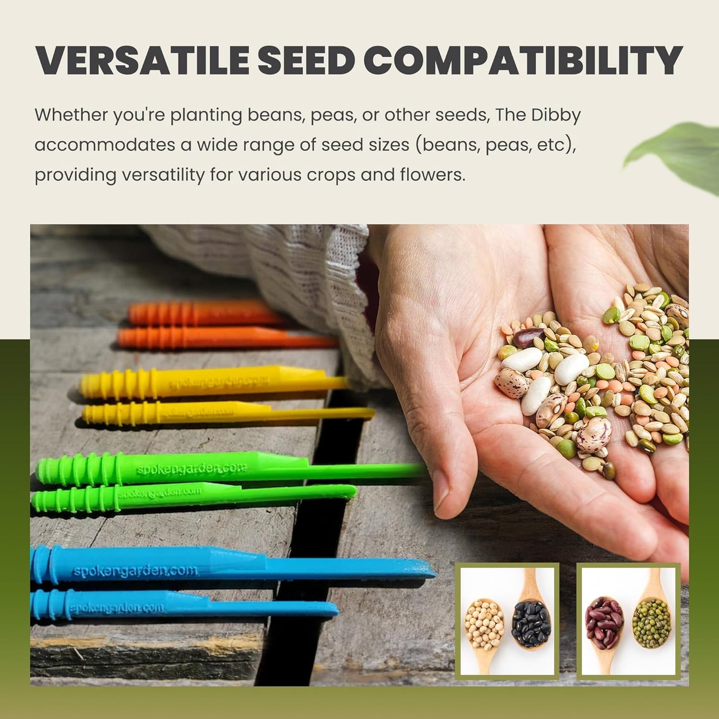 Dibby Seed Sowing Garden Tool Dibber Planter Transplanter – Sow Seeds at the Right Depth – Easily Transplant Delicate Seedlings (Dibby XL) Blue