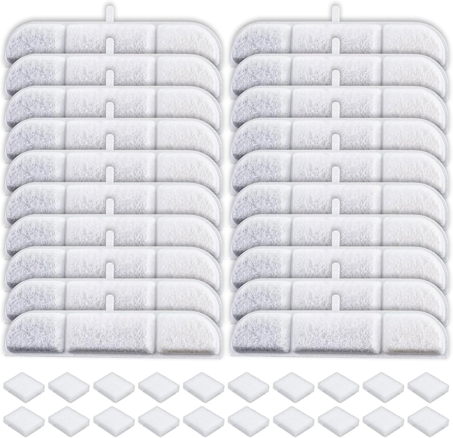 20 Packs Replacement Filters for DownyPaws Pet Wireless Cat Water Fountain 84oz/2.5L, Filter for Cat and Dogs Water Fountain DPWFP6(20 filter + 20 prefilter)