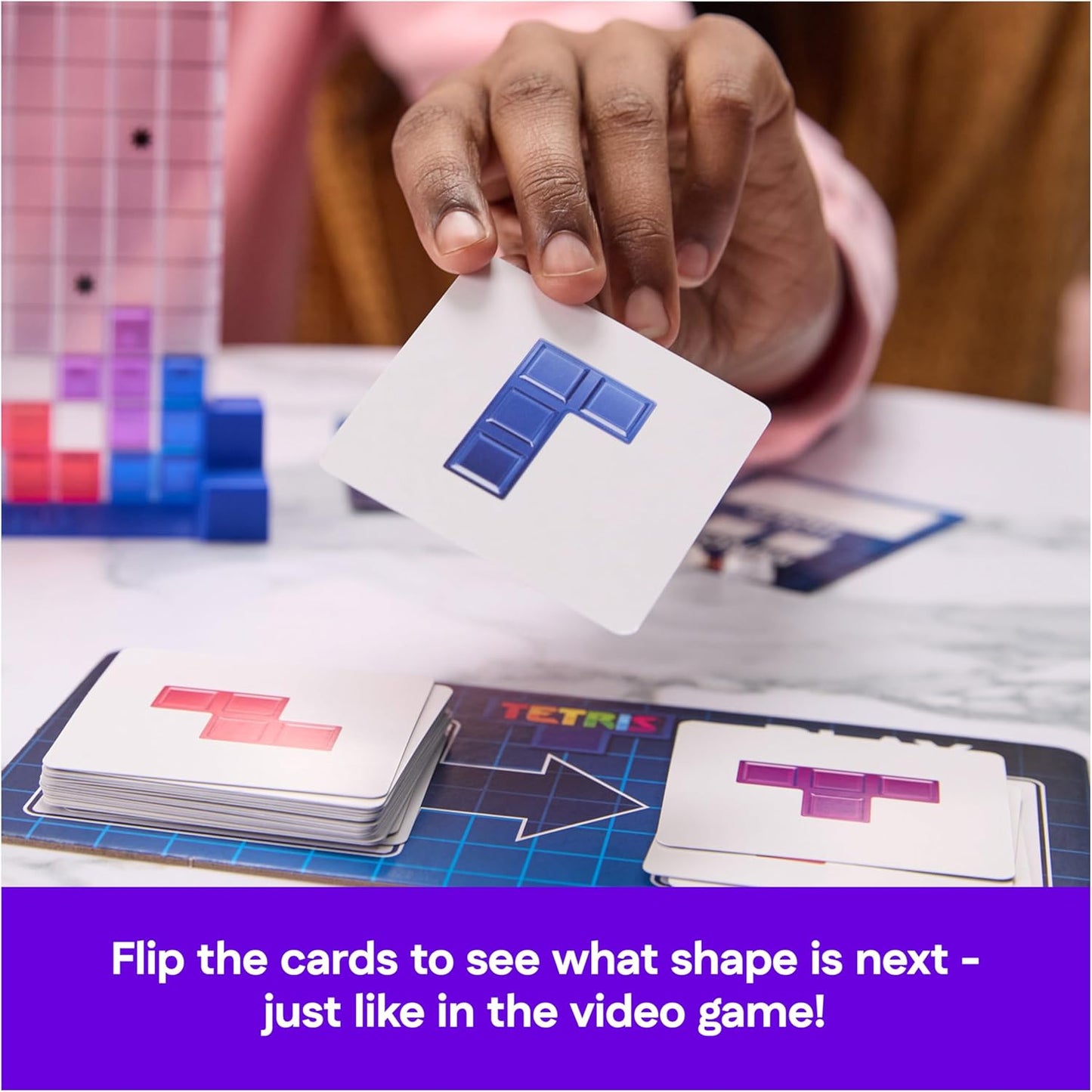 Spin Master Games, Tetris: The Board Game, Play the Classic Puzzle Game Tetris in Real Life, Multiplayer Head-to-Head Puzzle Challenge, 2-4 Players, Easter Gift, Ages 8 & Up
