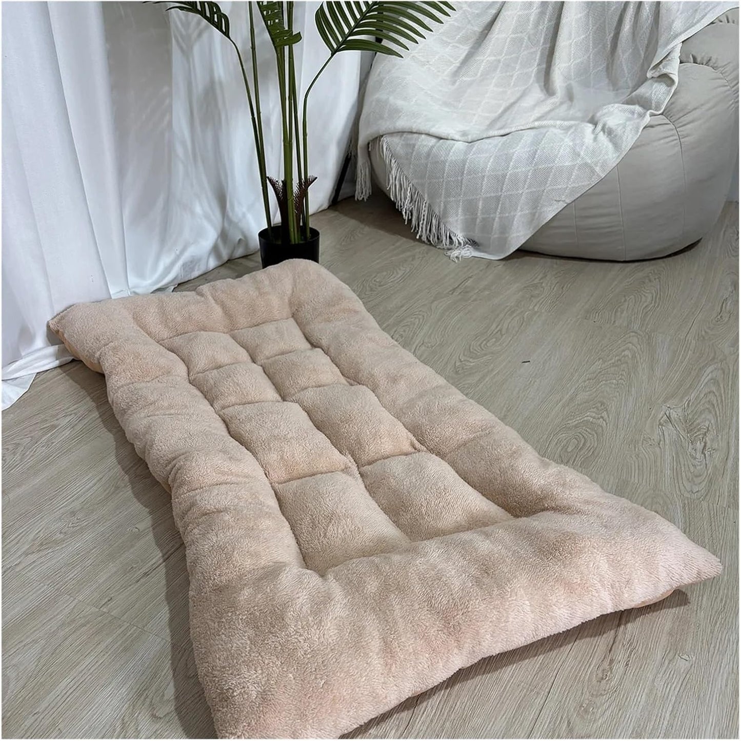 Dog Bed Mat Large Size Sleeping Pad for Winter Use Keep Warm Double-Sided Use Golden Retriever Stress-Relieving Sleeping Pad(Yellow,Large)