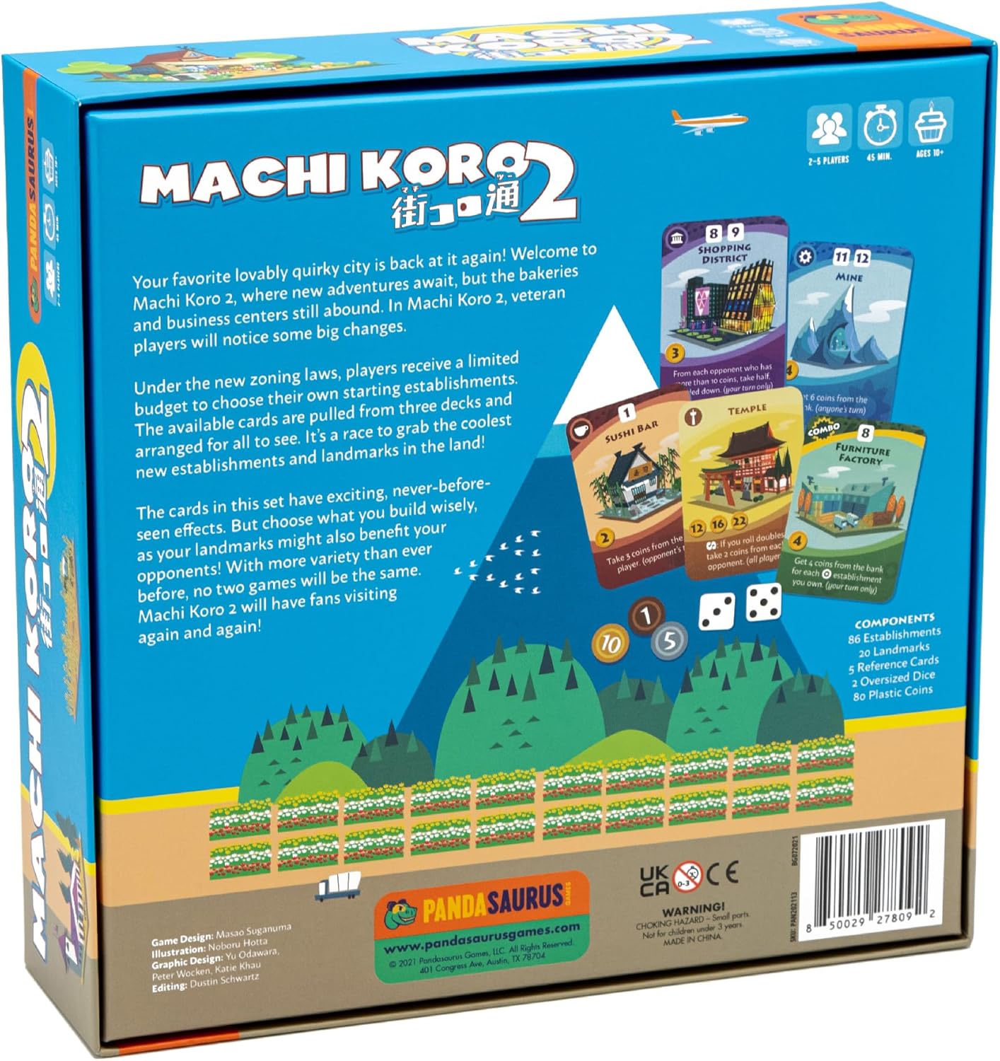 Machi Koro 2 Board Game - New Adventures Await in Your Quirky City! Fast-Paced Dice Rolling Strategy Game for Kids and Adults, Ages 10+, 2-5 Players, 45 Minute Playtime, Made by Pandasaurus Games