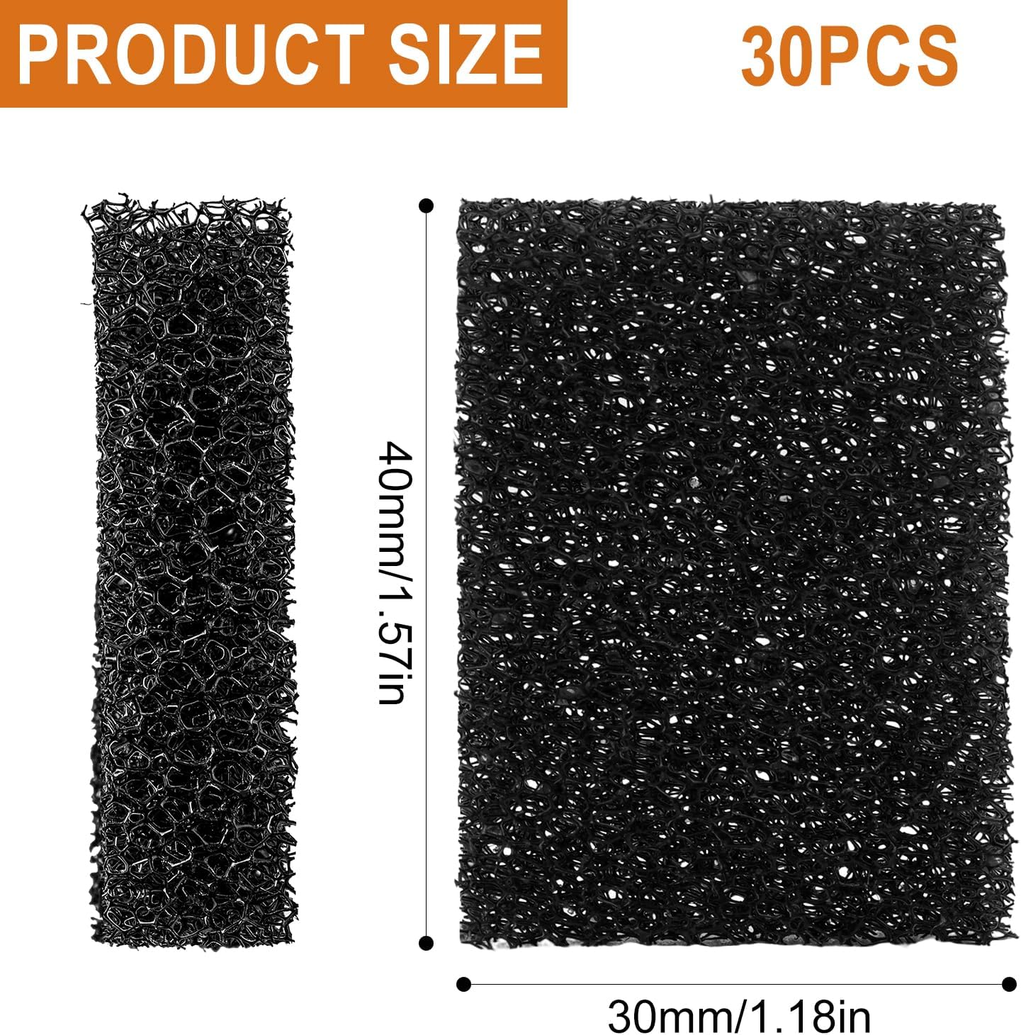 30pcs Replaced Foam Filters Compatible with Petkit Eversweet 3 Pro, Black Pet Fountain Replacement Filters Cat Sponge Water Filter for Clean Water
