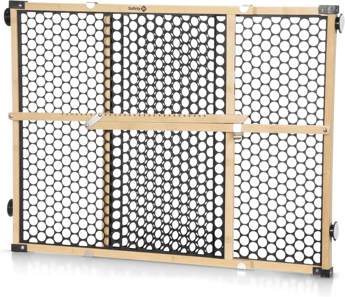 Safety 1st Bamboo Baby Gate for Doorways, No Drill Easy Install, Dog Gates, Fits 28"-42", 24" High, Bamboo and Black