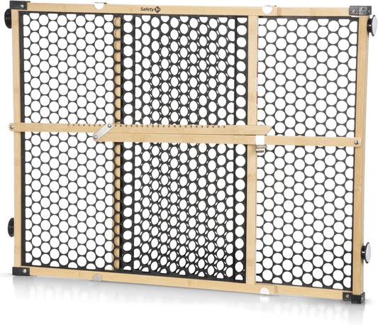 Safety 1st Bamboo Baby Gate for Doorways, No Drill Easy Install, Dog Gates, Fits 28"-42", 24" High, Bamboo and Black