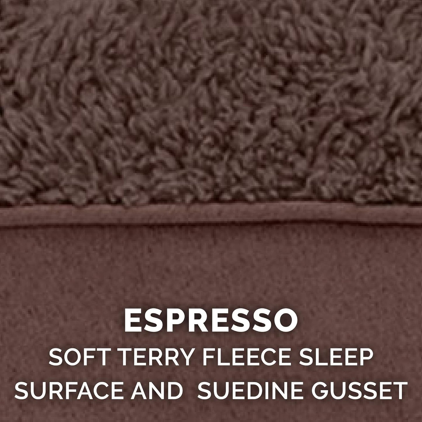 Furhaven Orthopedic Dog Bed for Large/Medium Dogs w/ Removable Washable Cover, For Dogs Up to 55 lbs - Terry & Suede Mattress - Espresso, Large