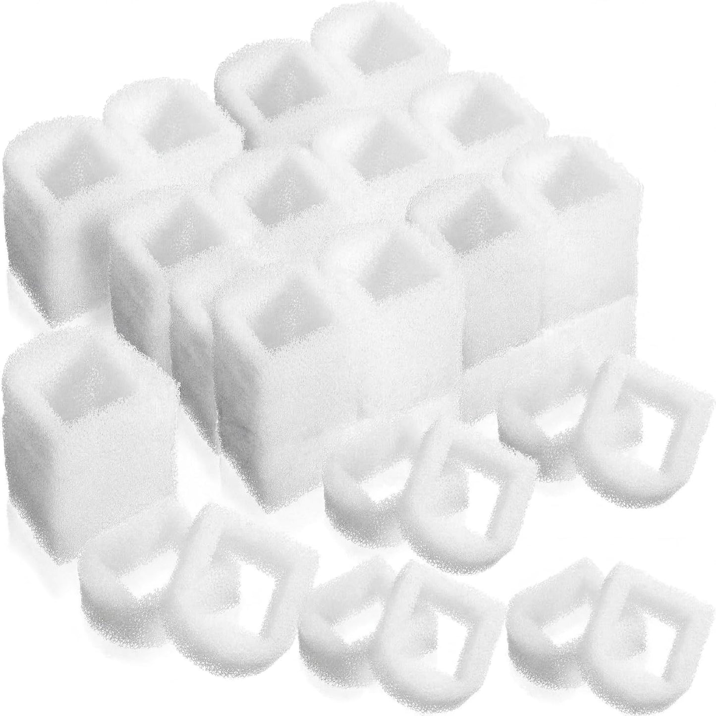 Zonon 15 Pcs Cat Water Fountain Filters, Pet Fountain Replacement Foam Filters, Compatible with Drinkwell Pet Fountains Filter Ceramic, Stainless Steel, Plastic, 360 Pets Water Fountains Filter Foam