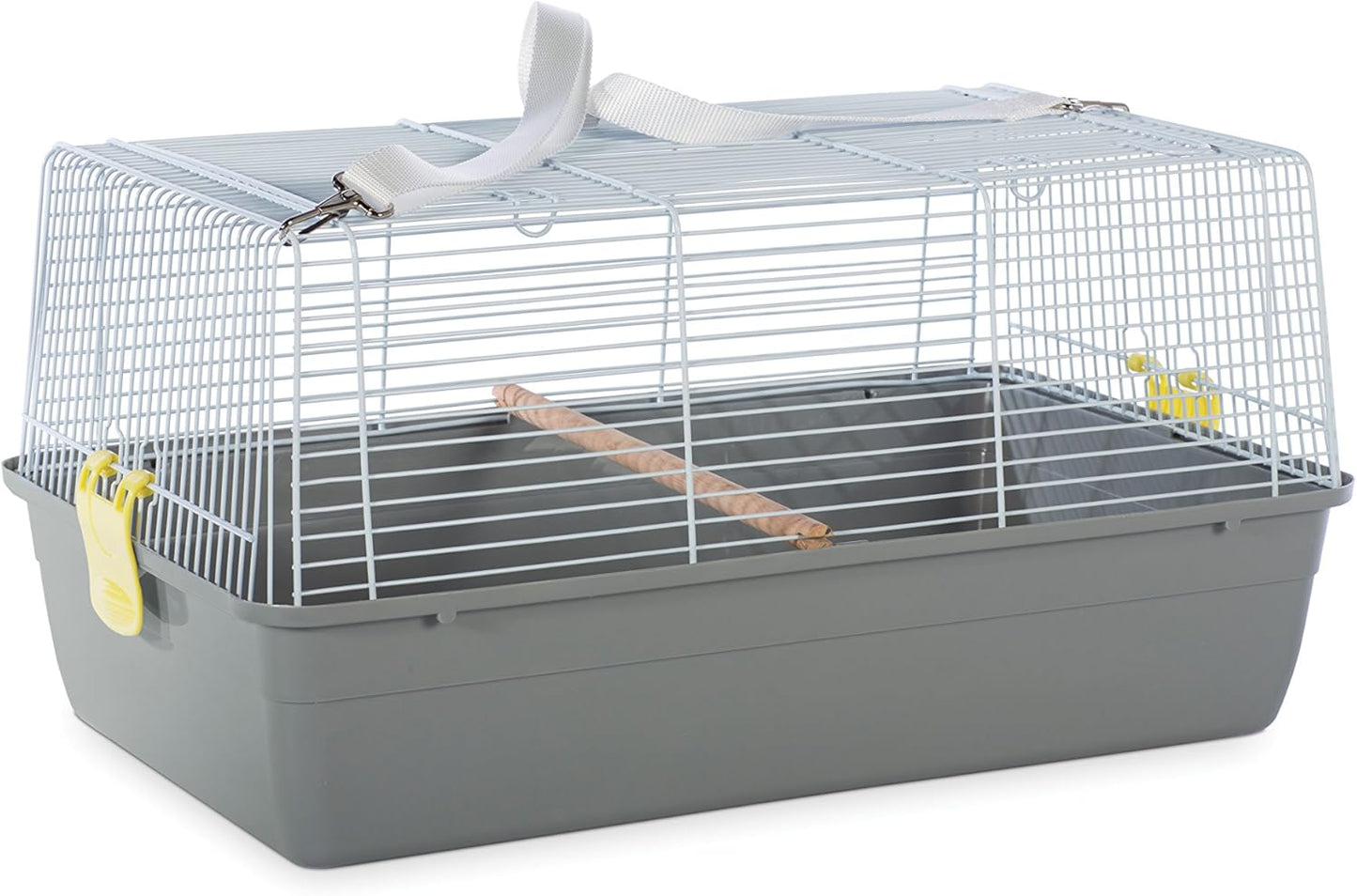 Prevue Pet Products Small Animal Travel Carrier - Hamster, Bird, Parakeet, Gerbil, Rabbit, Ferret, Guinea Pig, & Rat Carrier, Easy Pet Transportation, Travel Bird Cage, Lightweight & Portable - Gray