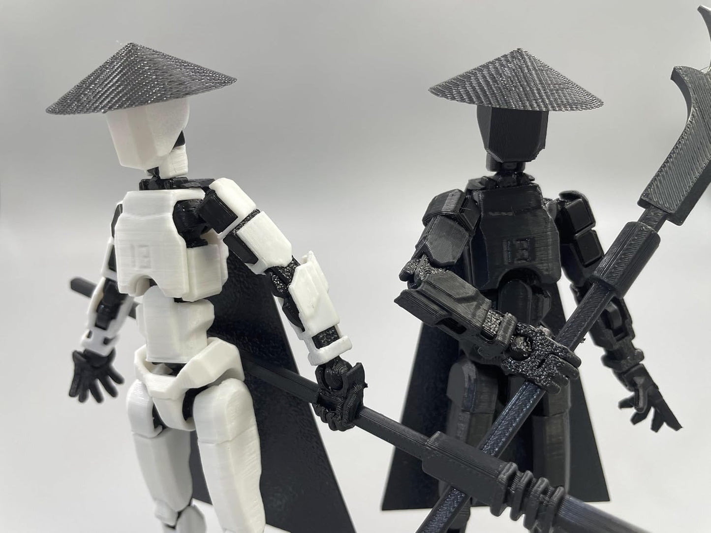 Titan 13 Action Figure Set (Assembly Completed), 3D Printed Multi-Jointed Movable T13 Lucky13 Dummy Mobile Robot, Nova 13 Action Figures Desktop Decorations for Game Lovers Toy (White/Black)