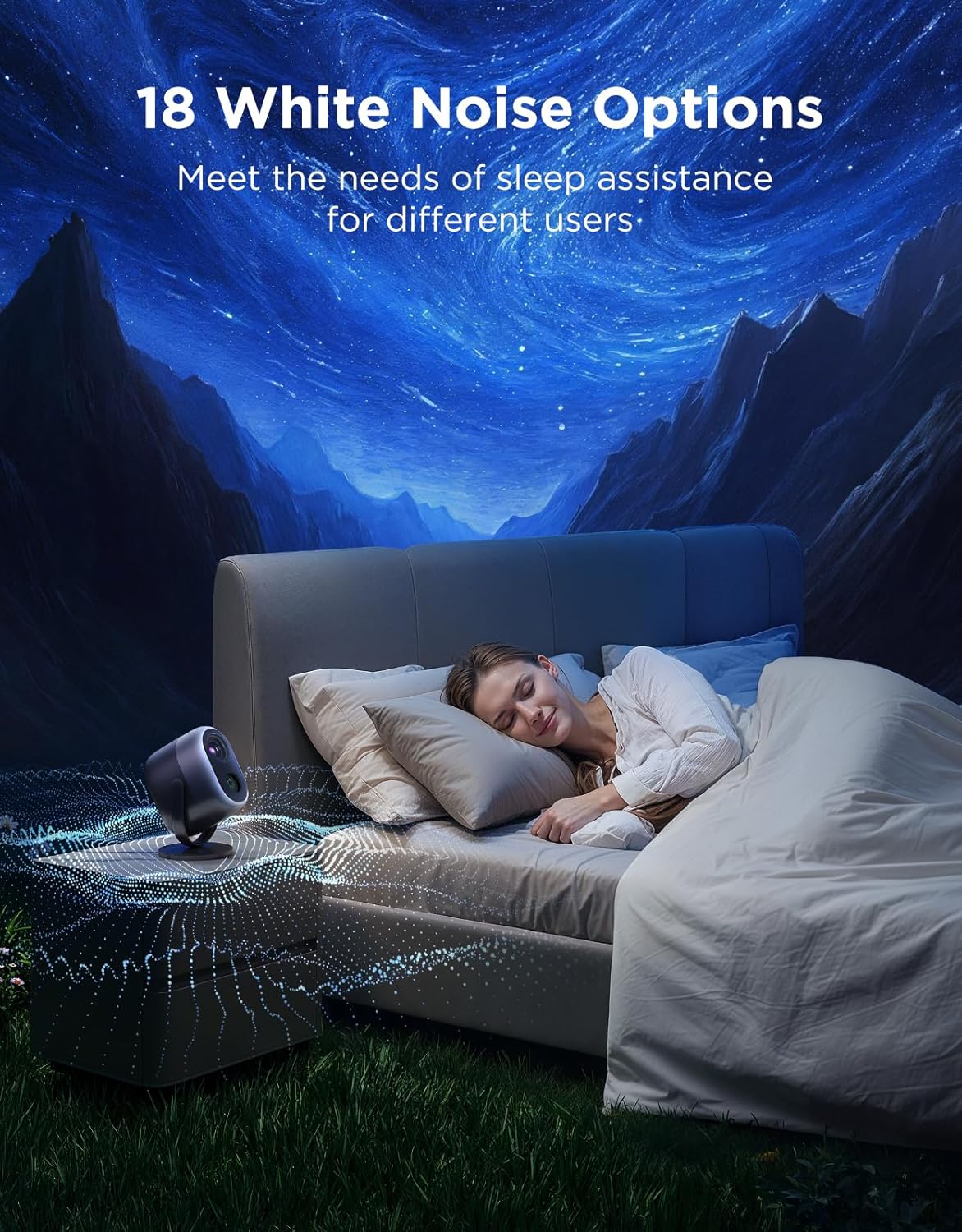 Govee Star Projector Lights, 7-Zone Colorful Nebula Effect, Compatible with Matter, 540ft² Coverage, LED Ceiling Lights for Bedroom, 50+ Scenes, 18 White Noise, Room Decor, Gifts for Kids, Sleep Lamp