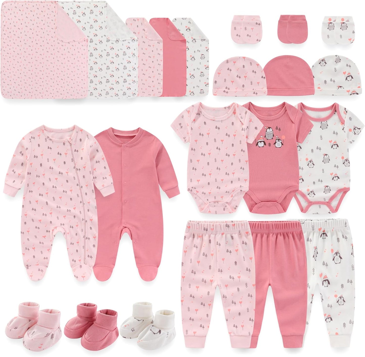 Unisex Baby Boy Girl Layette Sets 22 Packs New Born Boy Girl Clothes Infant Essentials
