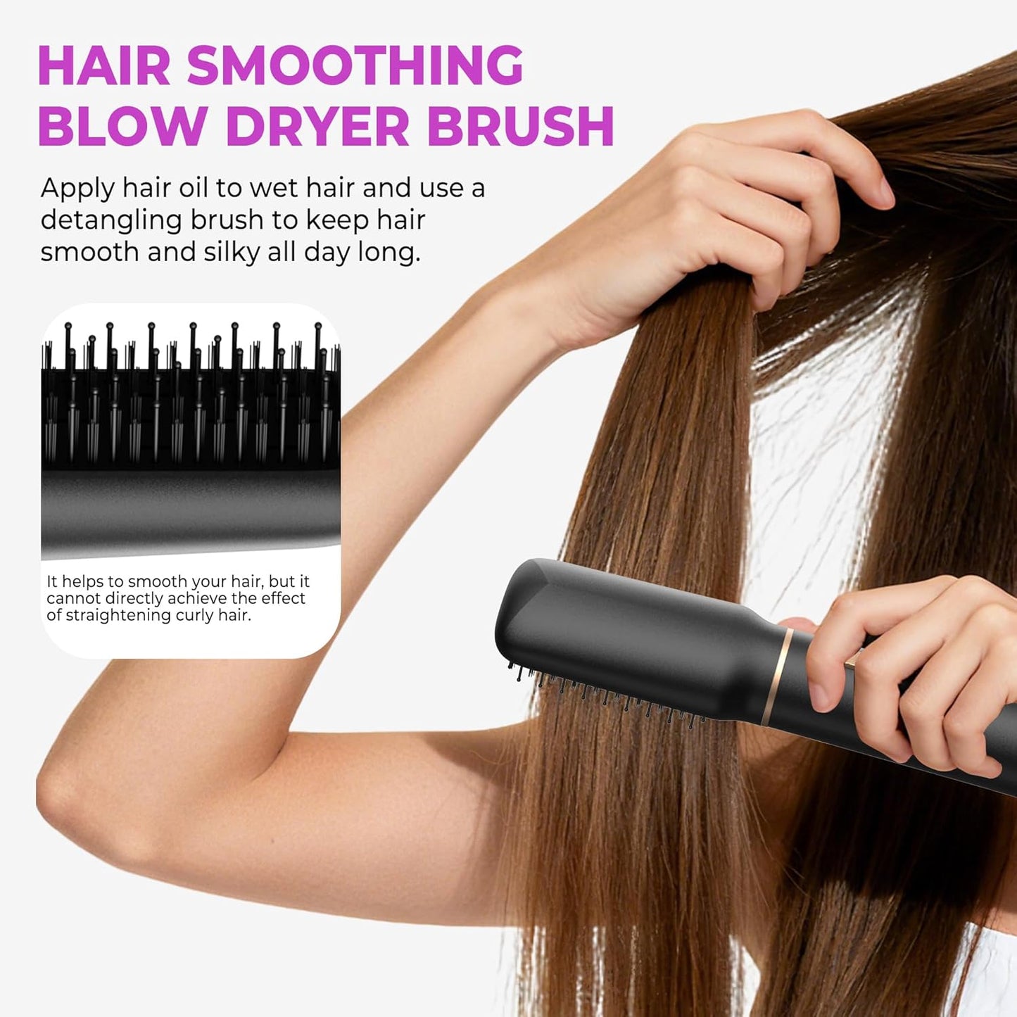 UKliss 5 in 1 Hair Styler & Blow Dryer Brush, Upgraded Detachable Hair Dryer Brush with Negative Ion, Air Curling Wrap for Drying, Curling, Straightening & Volumizing, Styling Tools for All Hair Types