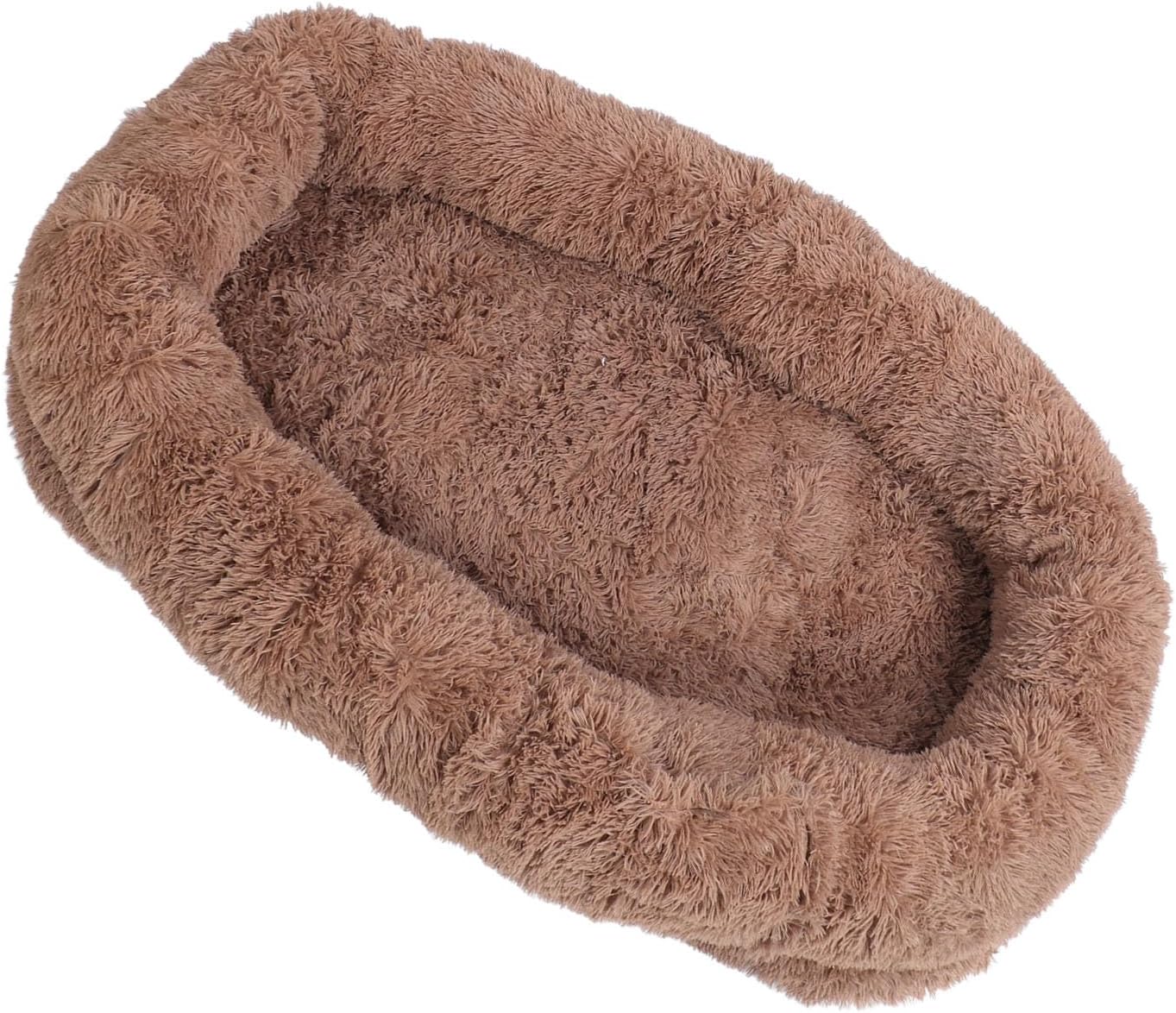 Large Human Dog Bed, Cozy Plush Sized Pet Bed with Removable Cover, Machine Washable Cloth, Ideal for Living Room, Bedroom, Office Human Dog Bed Large Dog Bed Humans