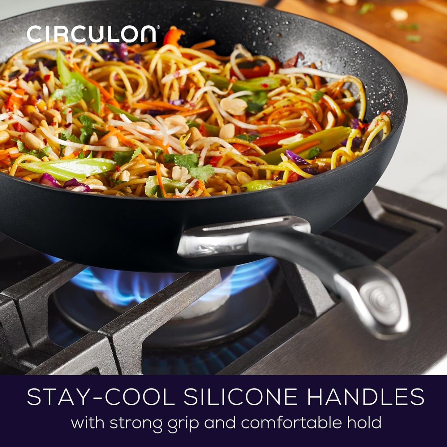 Circulon Symmetry Hard Anodized Nonstick Cookware Pots and Pans Set, 11-Piece, Black