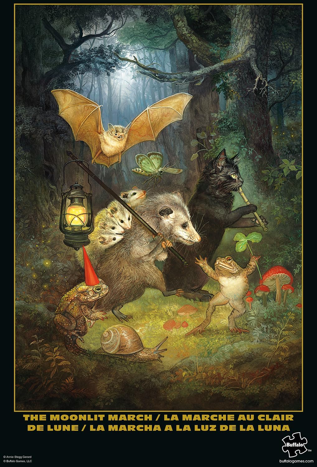 Buffalo Games - Gold - Annie Stegg Gerard - The Moonlit March - 500 Piece Jigsaw Puzzle for Adults - Challenging Puzzle Perfect for Game Nights