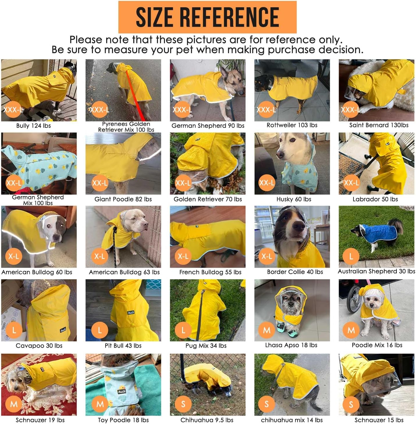 Lukovee Dog Raincoat, Adjustable Dog Rain Jacket with Clear Hooded Double Layer for Large Medium Small Dogs Puppies, Waterproof Rain Coat Poncho with Reflective Storage Pocket & Rim (Y,XL)