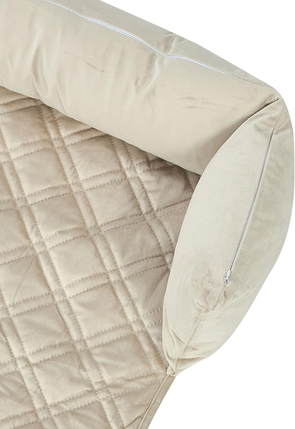 Brilliant Sunshine Premium Calming Dog Bed Mat, Silky Velvet, Removable Washable Cover, Cushion Protector and Couch Covers for Dogs, Pets, Cats, Small, Beige Natural
