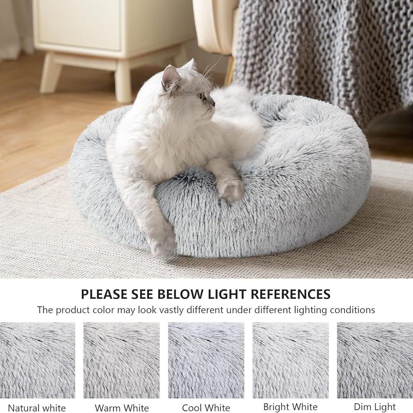 USB Heated Cats Dog Bed with Removable Washable Cover Soft Plush Antislip Base Heating Mat for Indoor Pet Rest Place Heated Cats Bed