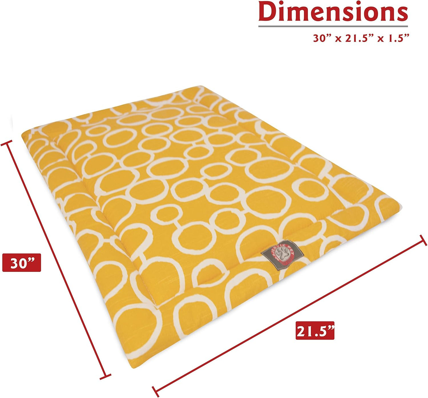 30" Fusion Yellow Crate Dog Bed Mat By Majestic Pet Products