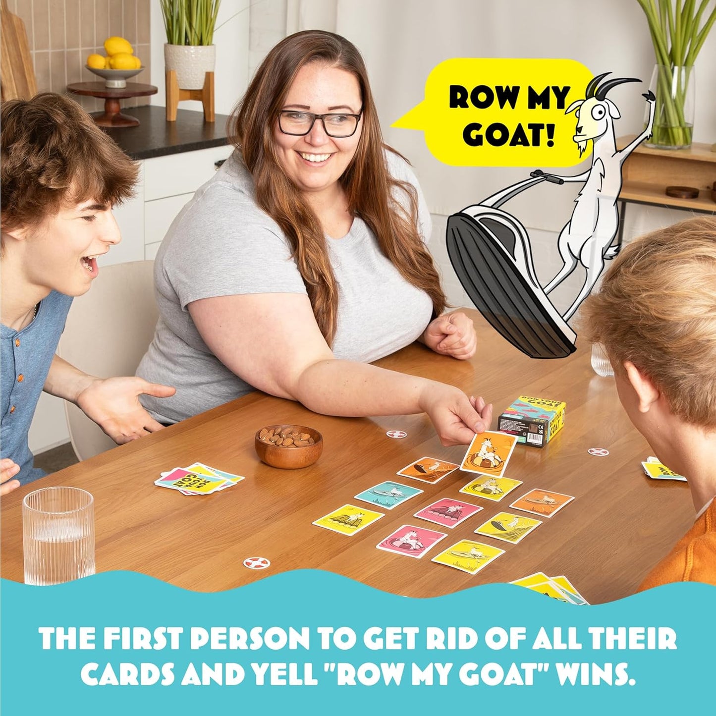 Exploding Kittens Presents: Row Your Goat - A Rapid Fire Tic Tac Toe Game- 2-6 Players - Ages 7+ - Family Game - Party Game for Family Game Night