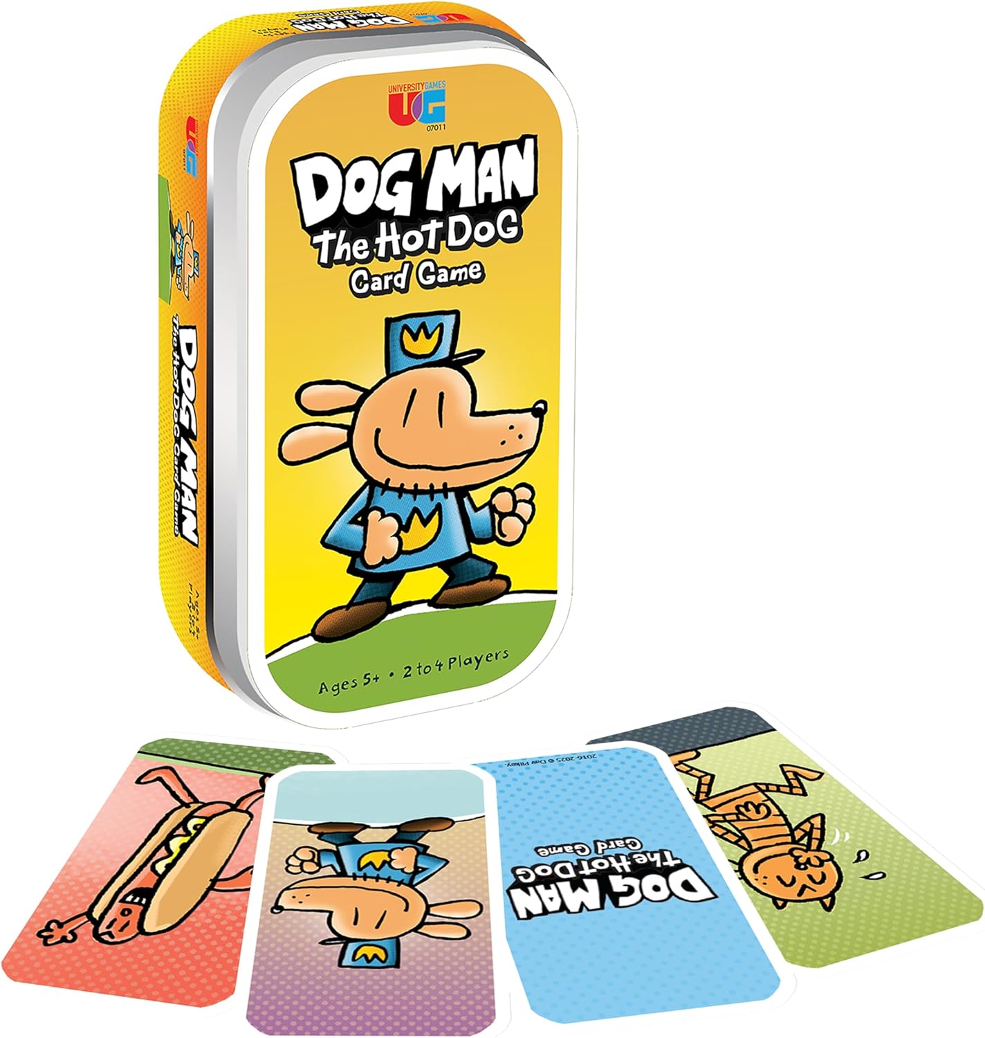 University Games Dog Man Hot Dog Card Game in a Tin , The Fast and Frenzied Collection Game for Kids Featuring Art from the Dog Man Books by Dav Pilkey, for Players Ages 6 and Up